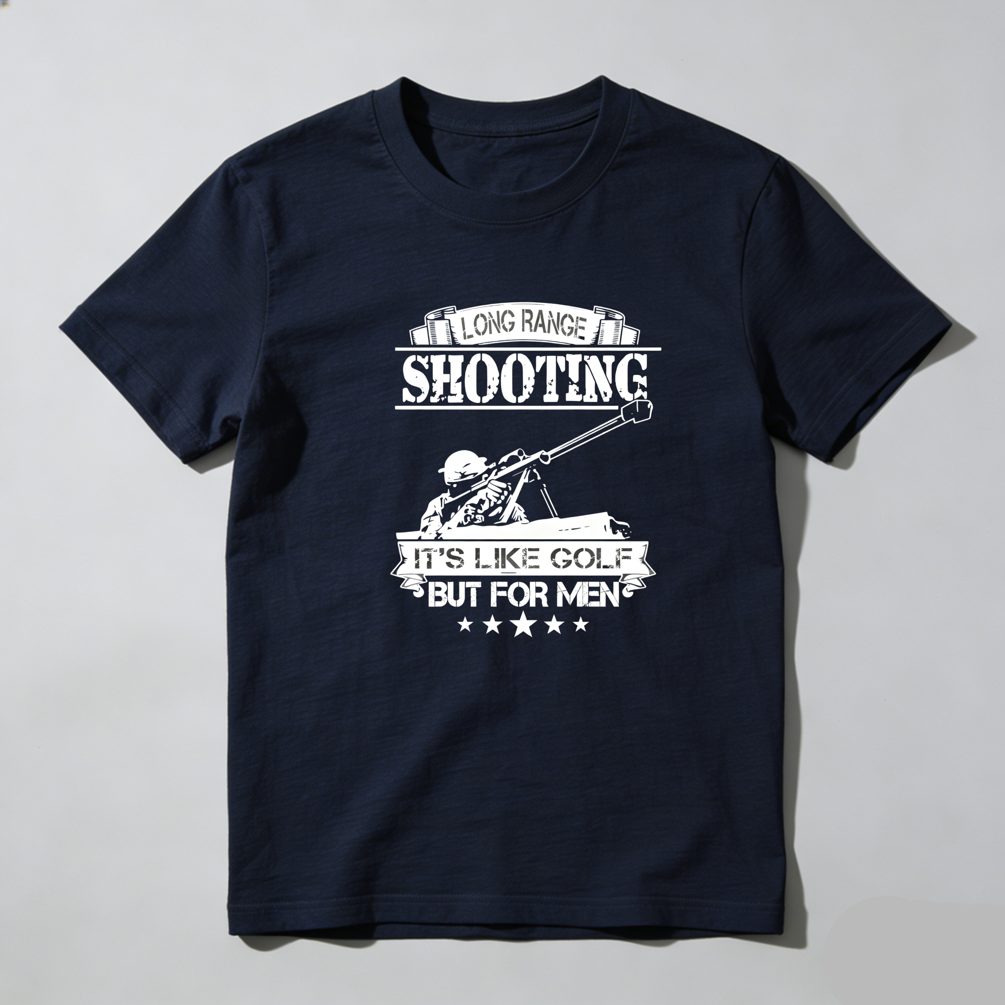 TEECURENT Long Range Shooting Its Like Golf But For Men Pure Cotton Short Sleeve T Shirt-TeeCurent
