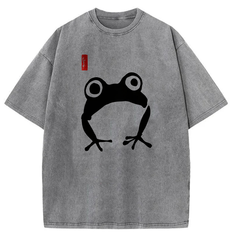 White Frog With Red Mark tshirt 100% cotton