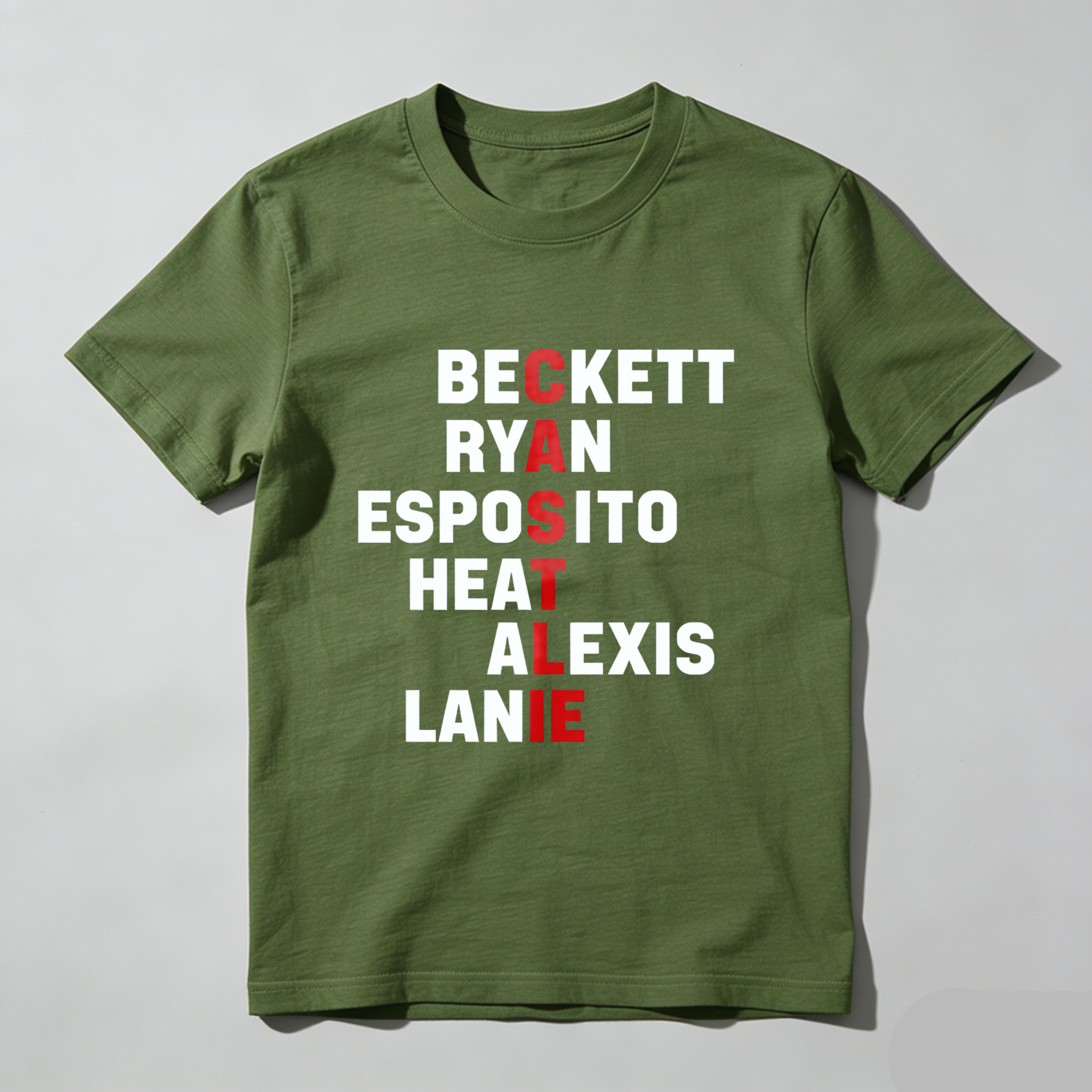 TEECURENT Beckett Ryan Esposito Heat Alexis Lanie Black T Shirt