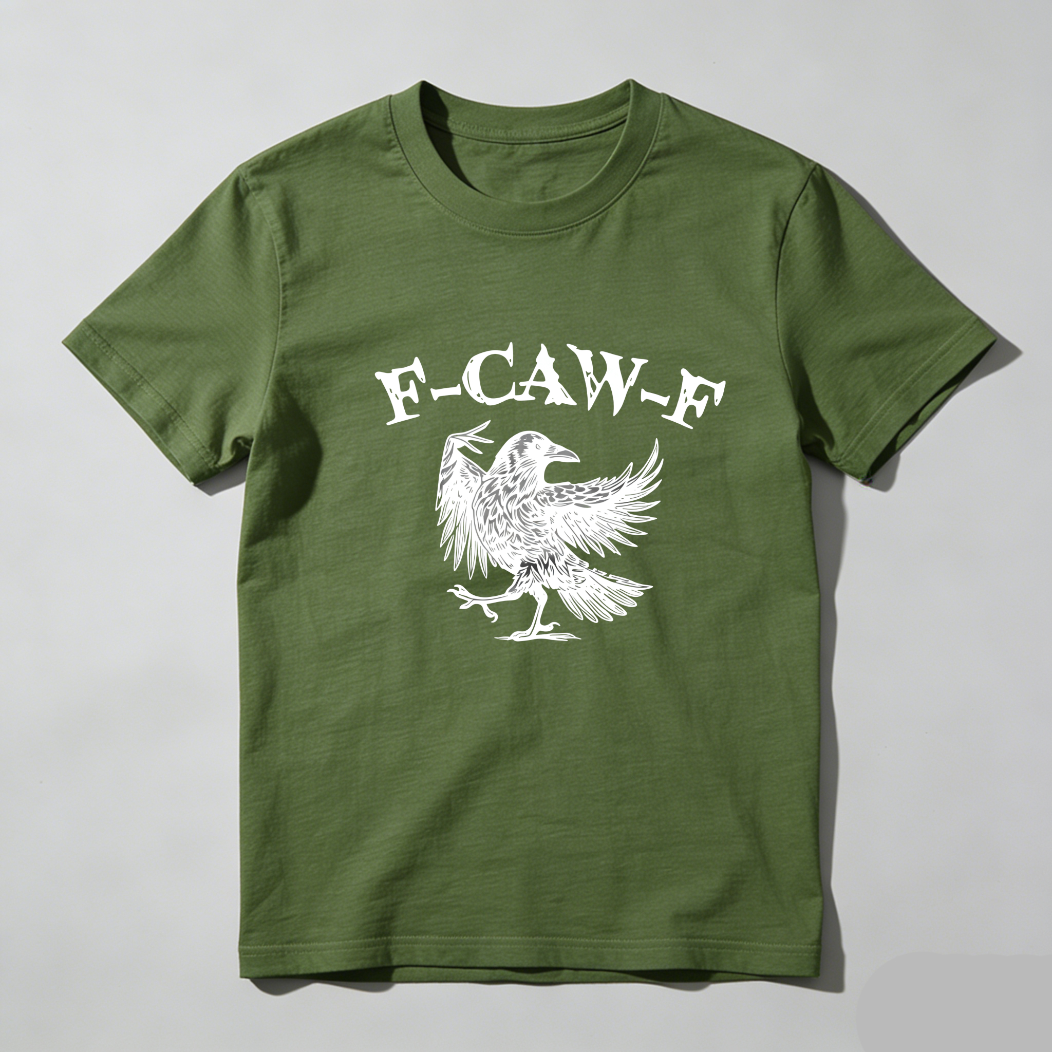TEECURENT F Caw F Crow Graphic Pure Cotton Short Sleeve T Shirt-TeeCurent
