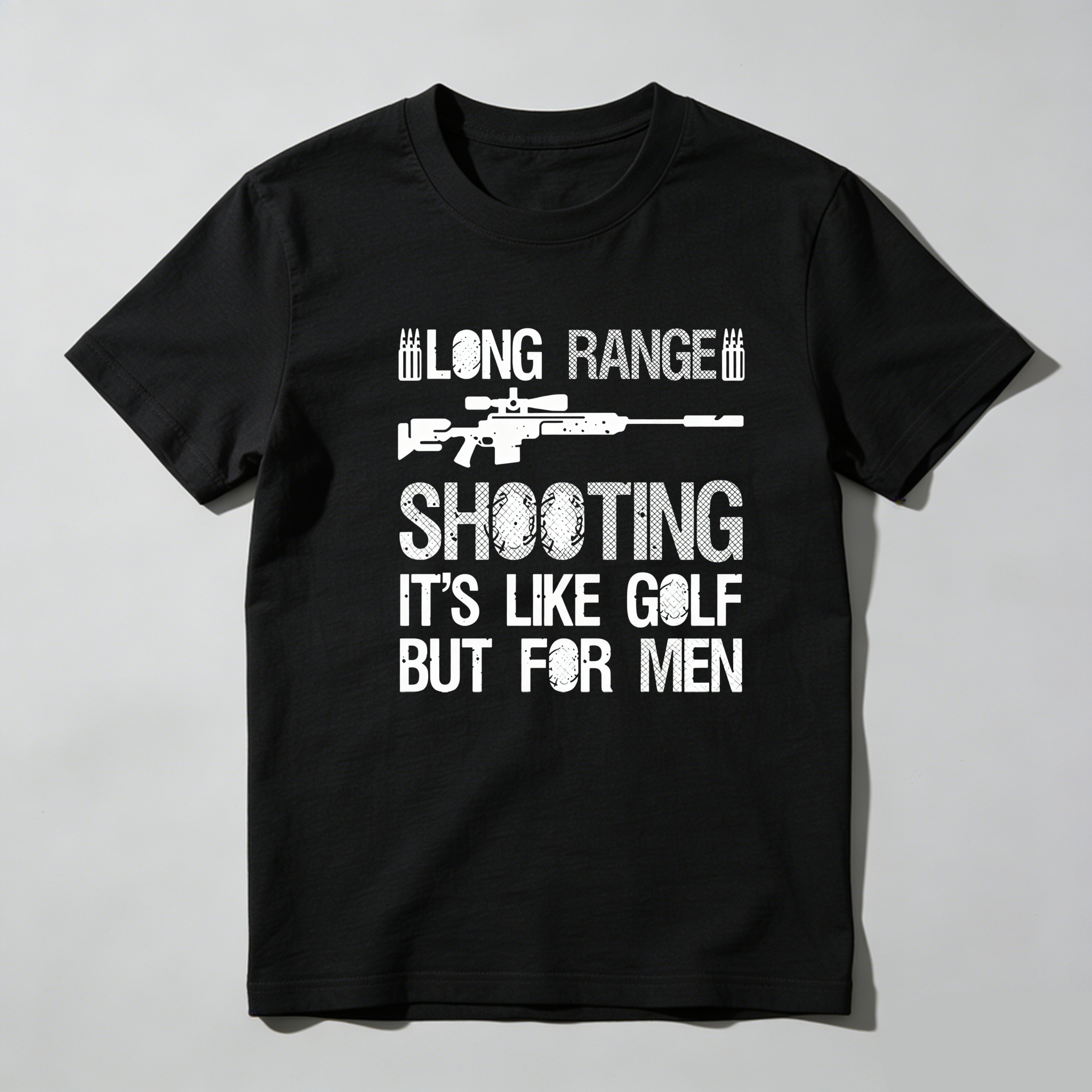 TEECURENT Long Range Shooting It's Like Golf But For Men Pure Cotton Short Sleeve T Shirt-TeeCurent