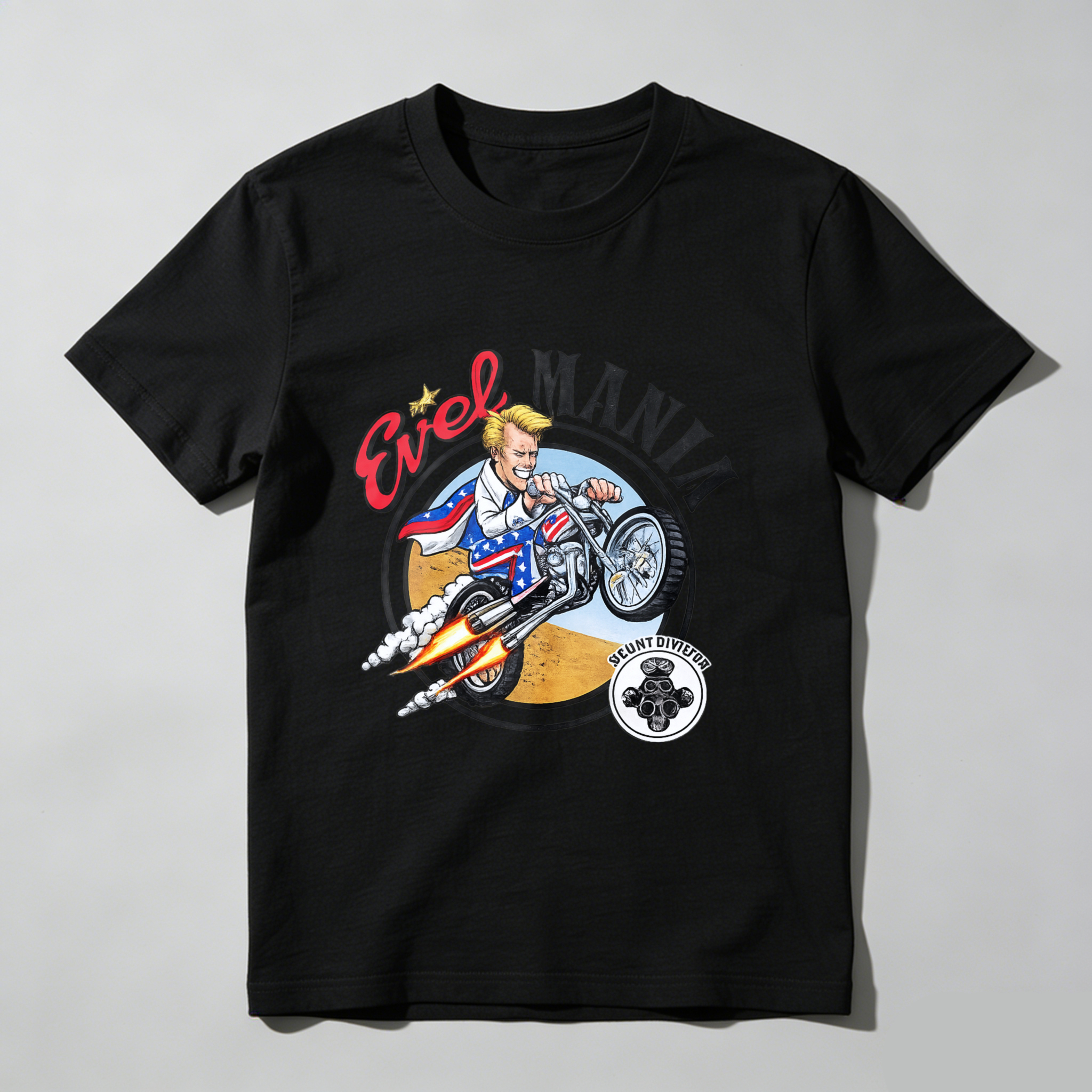 Evel Knievel Stunt Motorcycle Rider Graphic T-Shirt Made In Usa