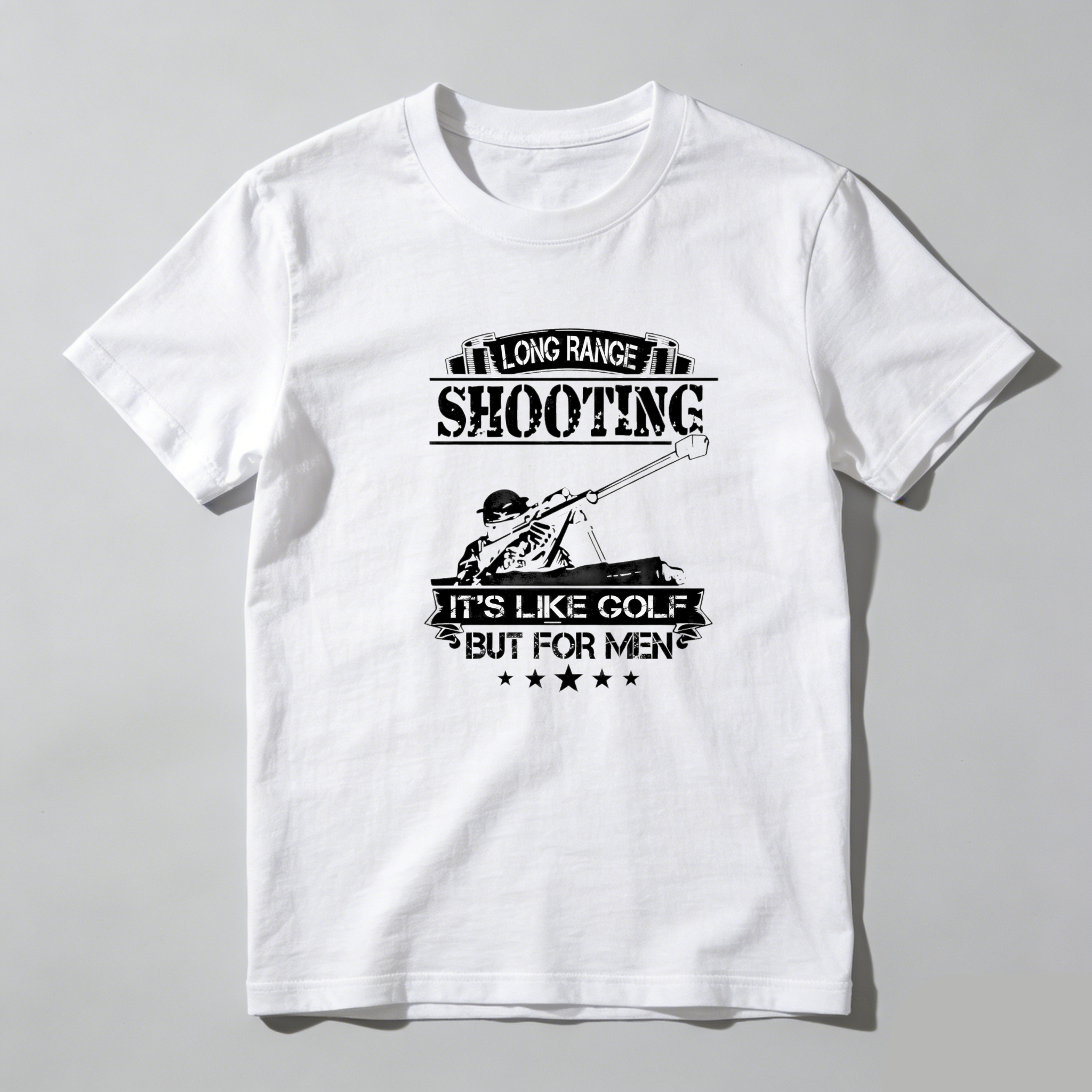 TEECURENT Long Range Shooting Its Like Golf But For Men Pure Cotton Short Sleeve T Shirt-TeeCurent