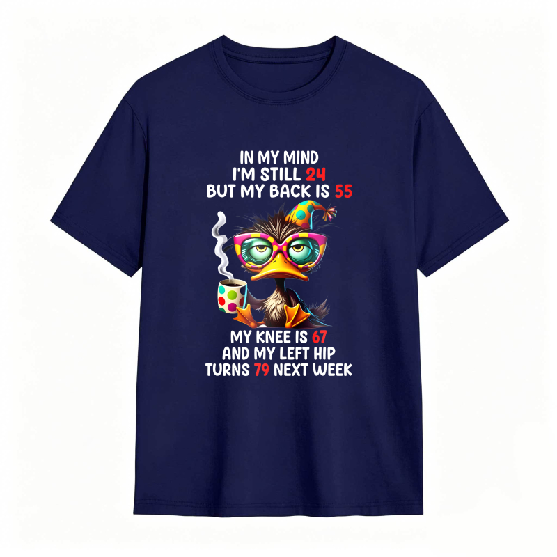 Duck With Glasses And Text About Age And Body Parts Unisex Classic T-shirt