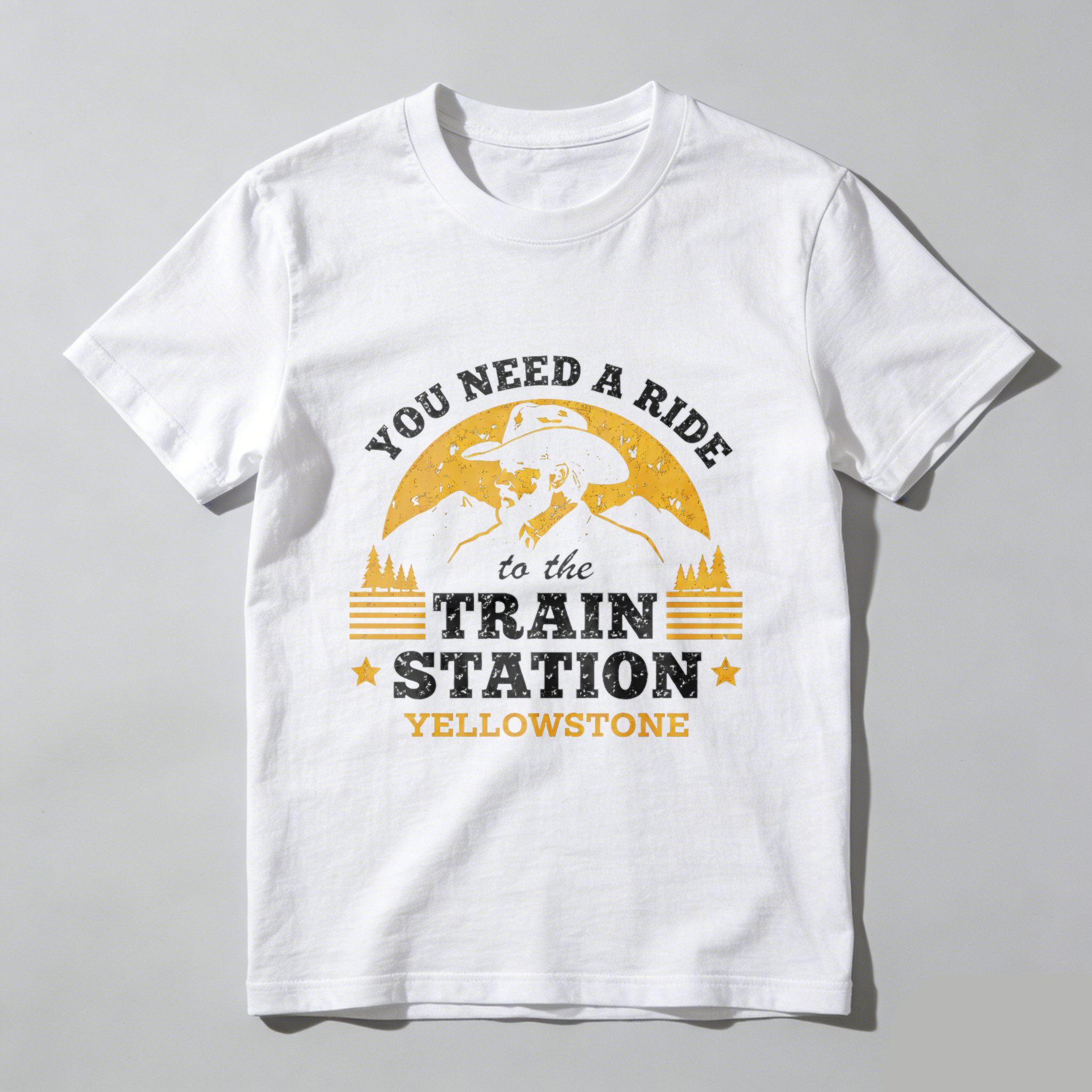 TEECURENT You Need A Ride To The Train Station Yellowstone T Shirt