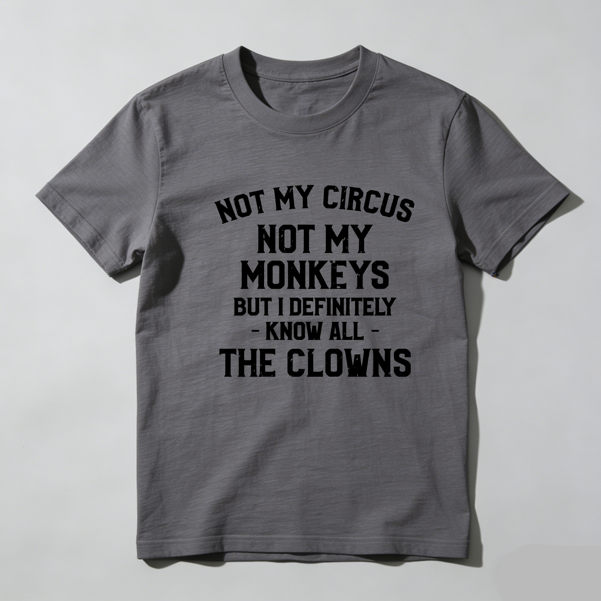 TEECURENT Not My Circus Not My Monkeys Know All The Clowns Pure Cotton Short Sleeve T Shirt-TeeCurent