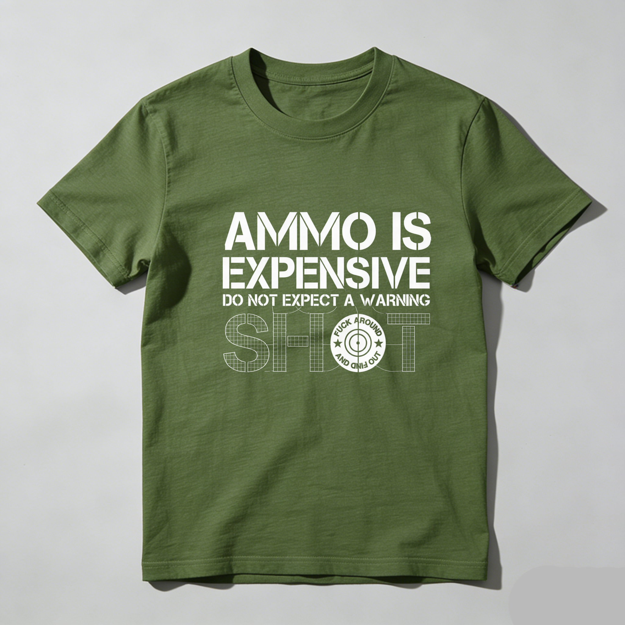 TEECURENT Ammo Is Expensive Do Not Expect A Warning Shot Pure Cotton Short Sleeve T Shirt-TeeCurent