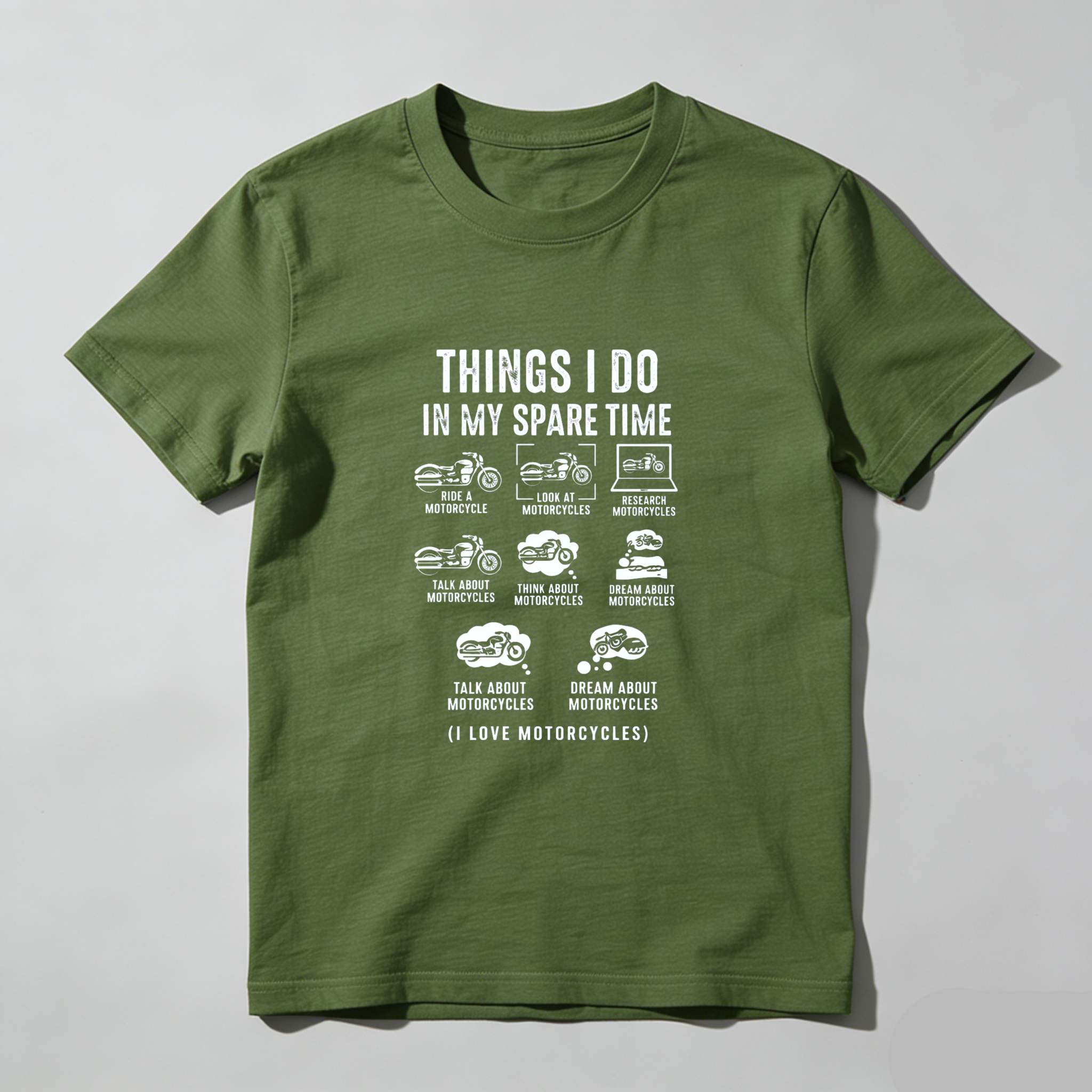 Things I Do In My Spare Time Motorcycle Lover T-Shirt For Men And Women Bike Enthusiast Gift Idea With Fun Motorbike Activities Design