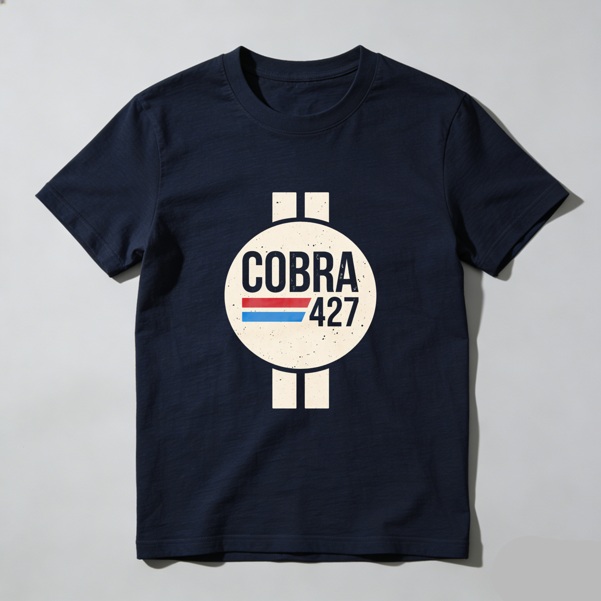 Cobra 427 Classic Car Logo T Shirt Black Vintage Automotive Design Men's Tee