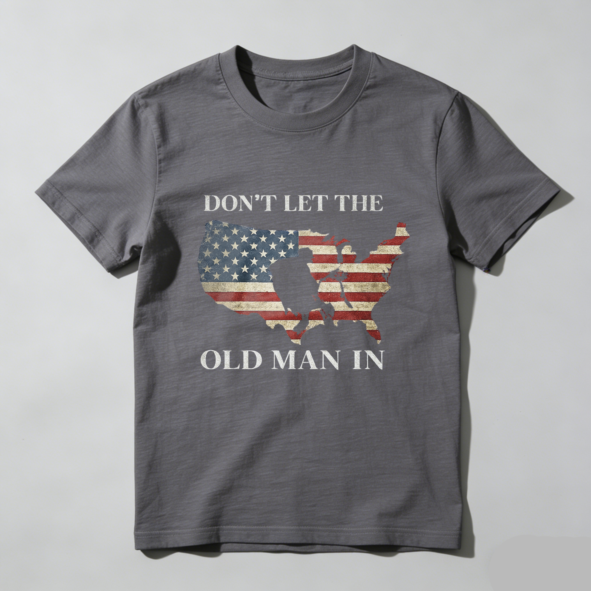 TEECURENT Dont Let The Old Man In Usa Map Flag T Shirt
