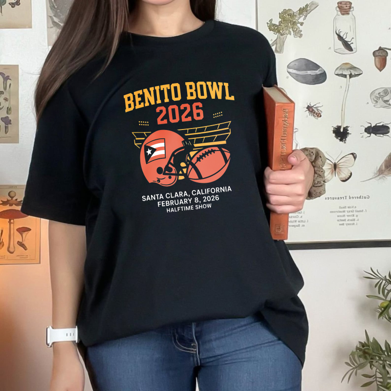 Benito Bowl 2026 Football Helmet And Ball Design Santa Clara California February 8 2026 Halftime Show Unisex Classic T-shirt