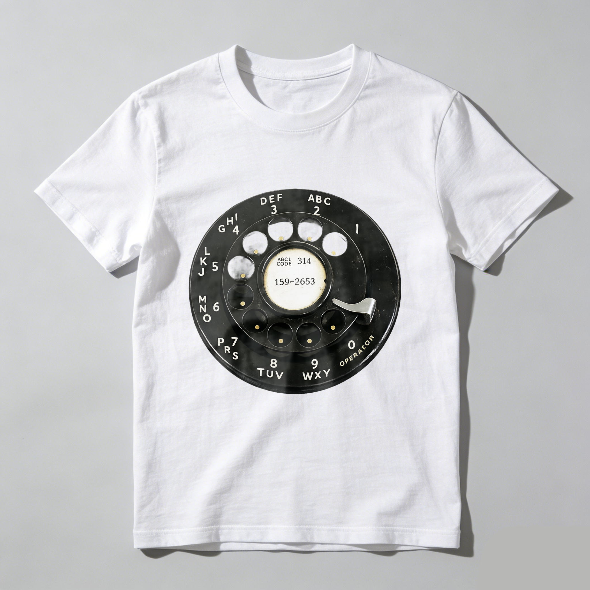 Vintage Rotary Phone Dial Design T Shirt Made In Usa Retro Telephone Graphic Unisex Black Tee
