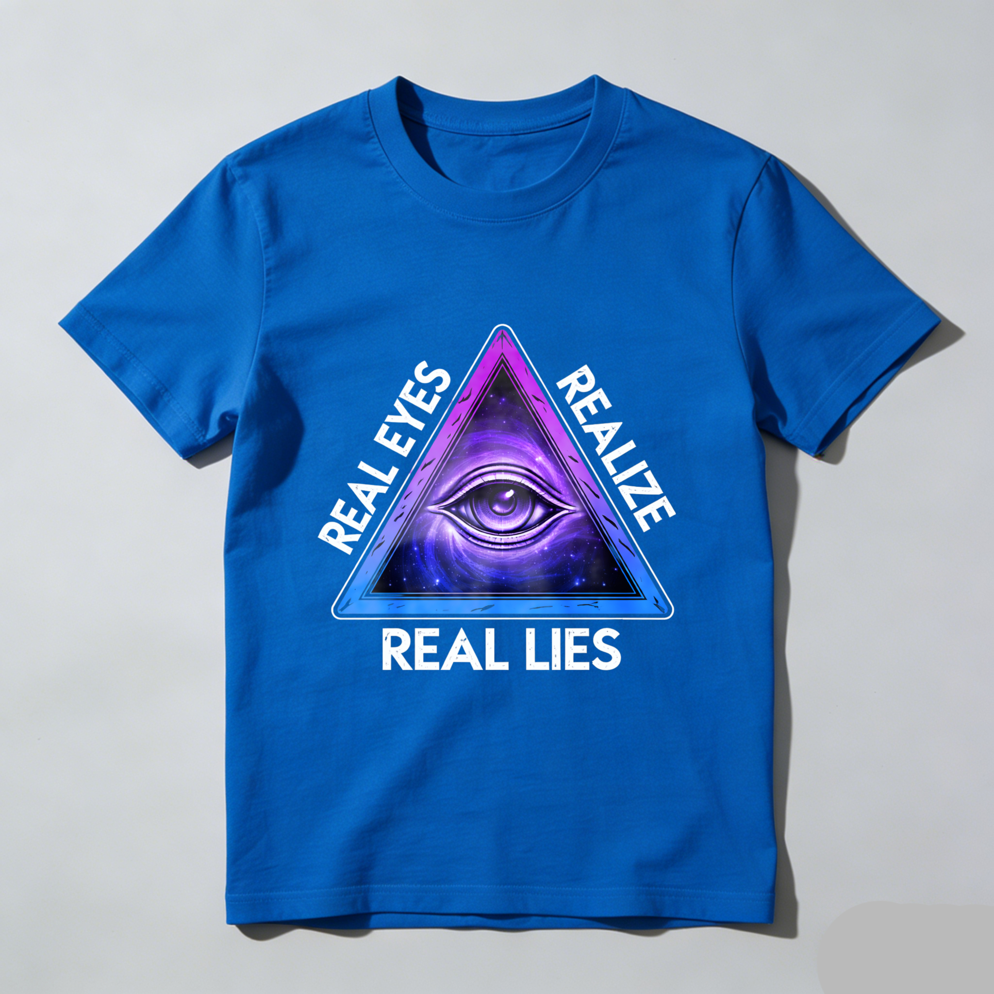 TEECURENT  Real Eyes Realize Real Lies Pyramid Eye Design TEECURENT