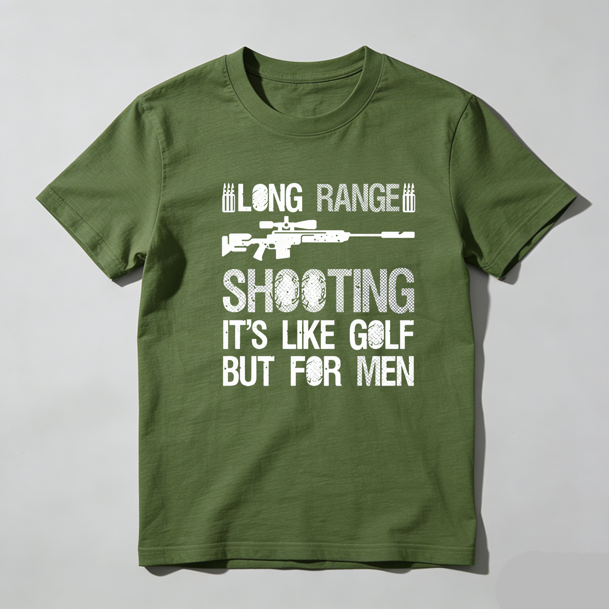 TEECURENT Long Range Shooting It's Like Golf But For Men Pure Cotton Short Sleeve T Shirt-TeeCurent
