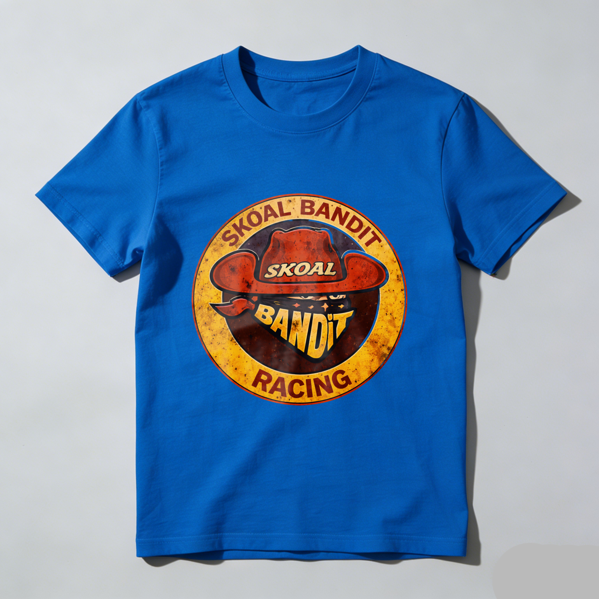 Skual Bandit Racing T Shirt Vintage Logo Design Black Cotton Men Women Unisex Casual Wear