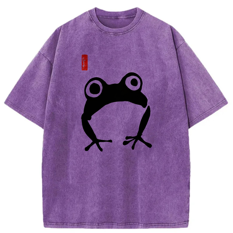 White Frog With Red Mark tshirt 100% cotton