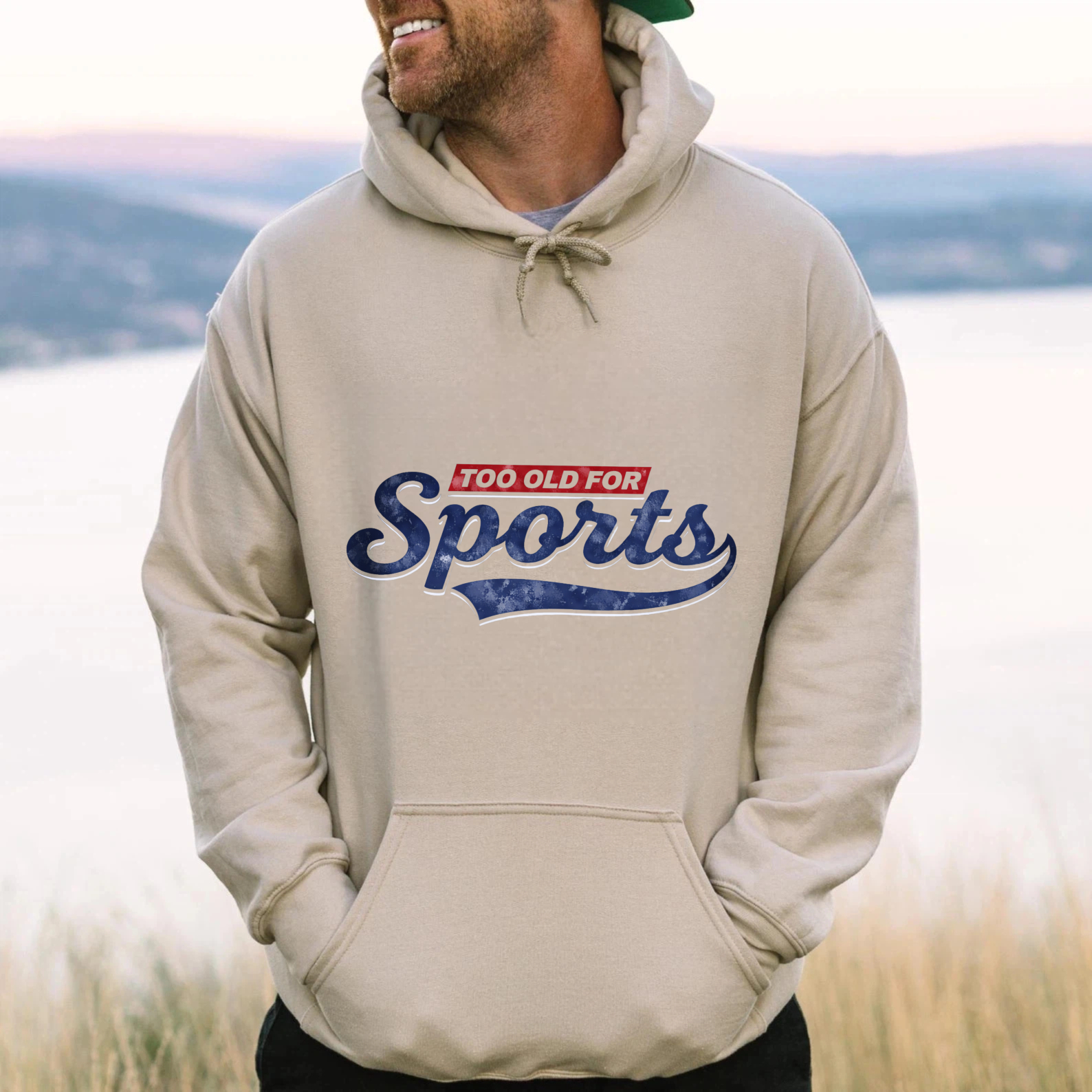 TEECURENT Gildan Too Old For Sports Hoodie Unisex Black Sweatshirt Casual Wear Sporty Style Graphic Pullover Top