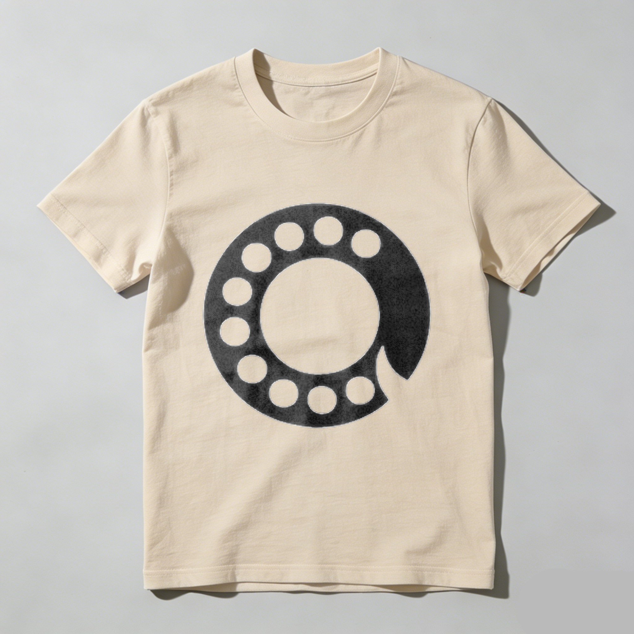Made In Usa Black T Shirt With White Circular Pattern Design For Men And Women Casual Wear Fashion Statement Top