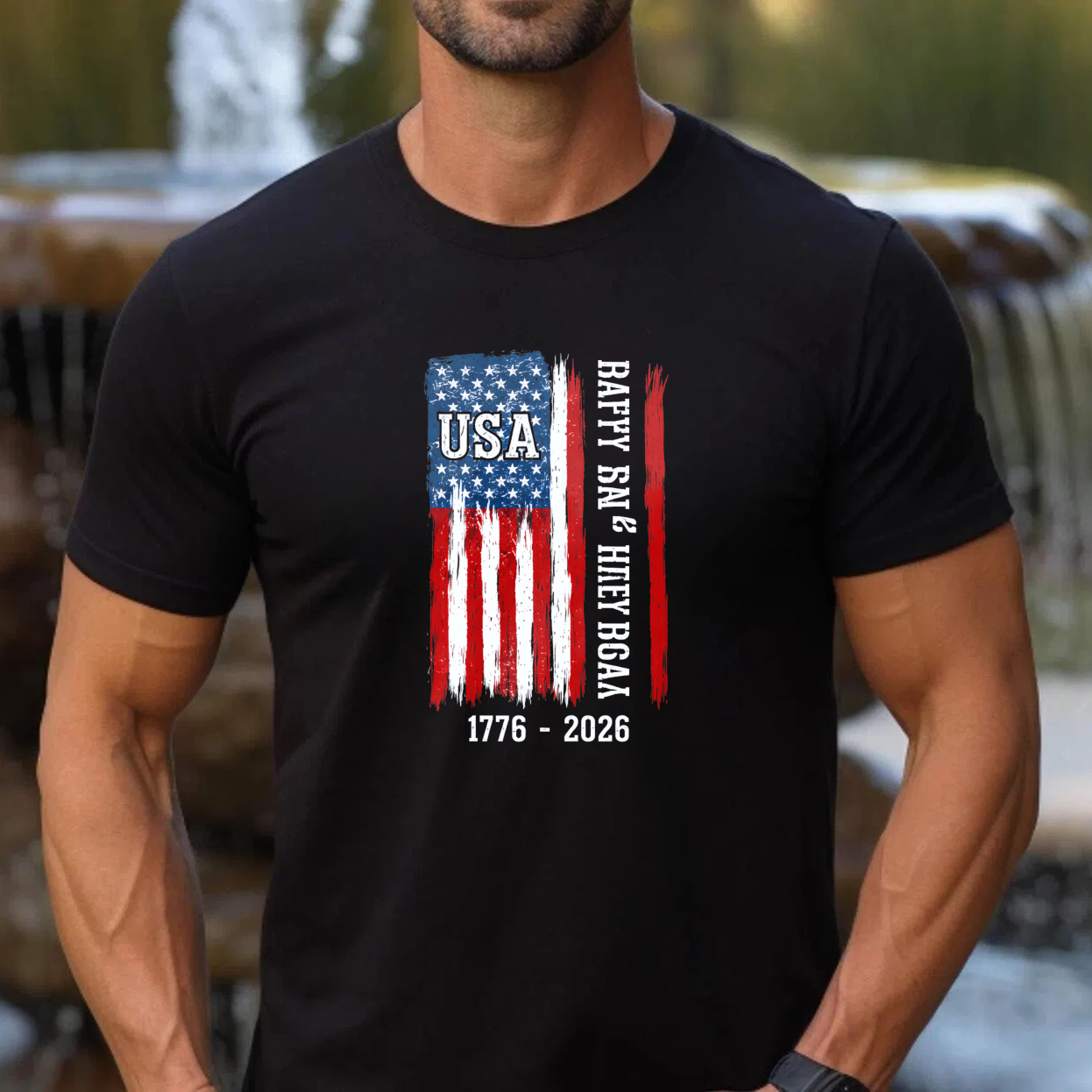 Usa Flag 1776 2026 Independence Day Celebration T Shirt Black