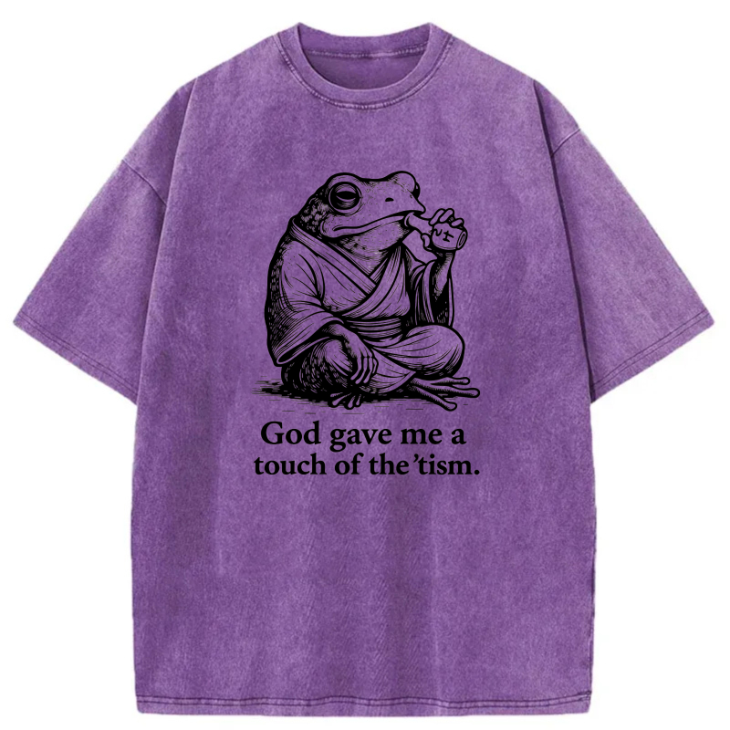 Frog In Meditation Pose With Text tshirt 100% cotton