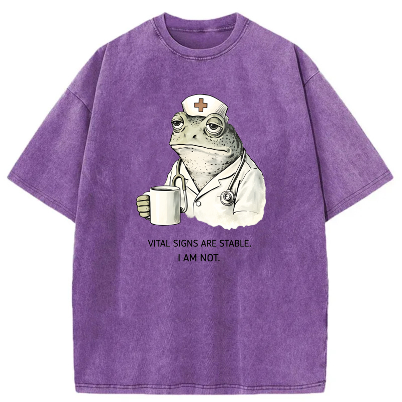 Frog Nurse Holding Mug With Text tshirt 100% cotton