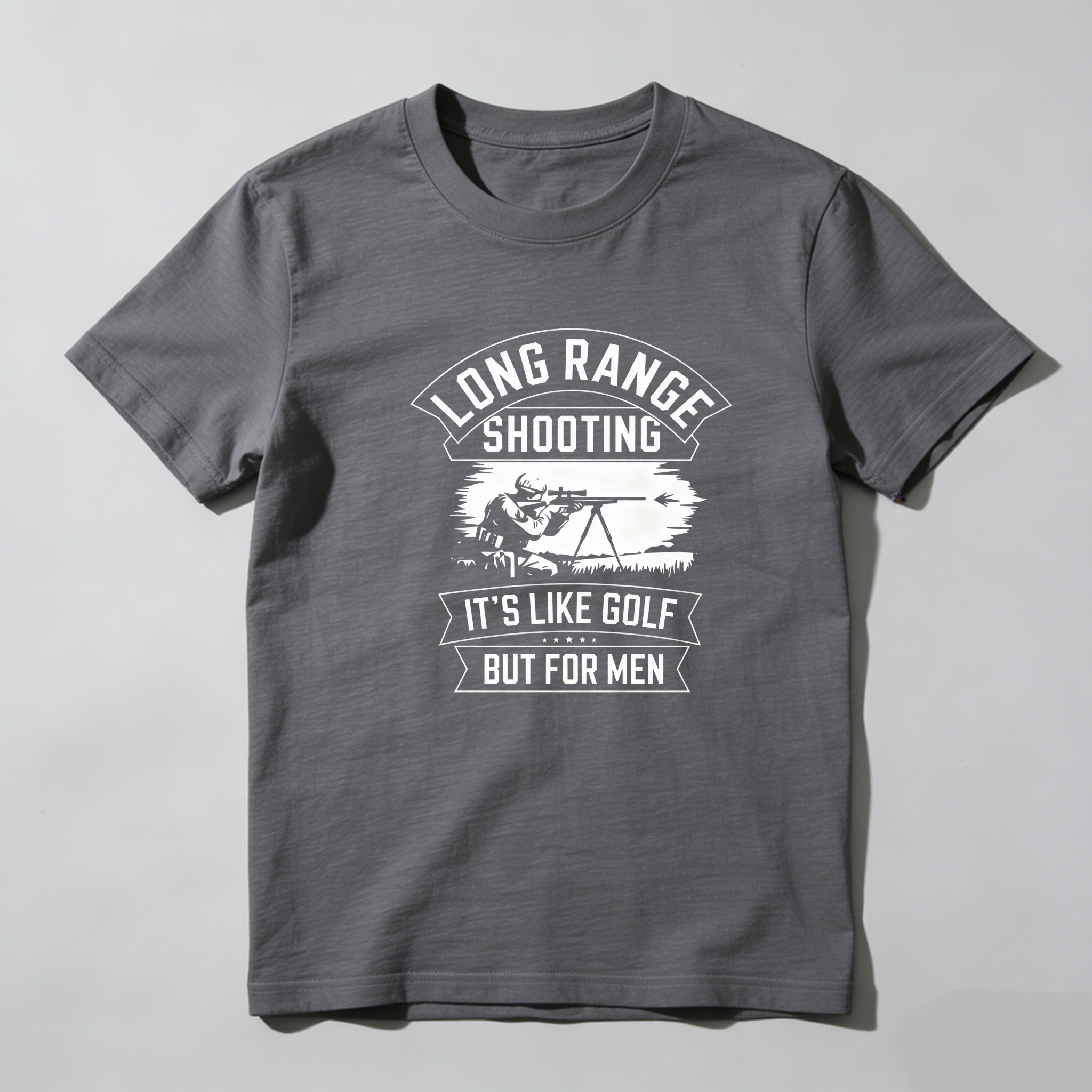 TEECURENT Long Range Shooting Its Like Golf But For Men Pure Cotton Short Sleeve T Shirt(1)-TeeCurent