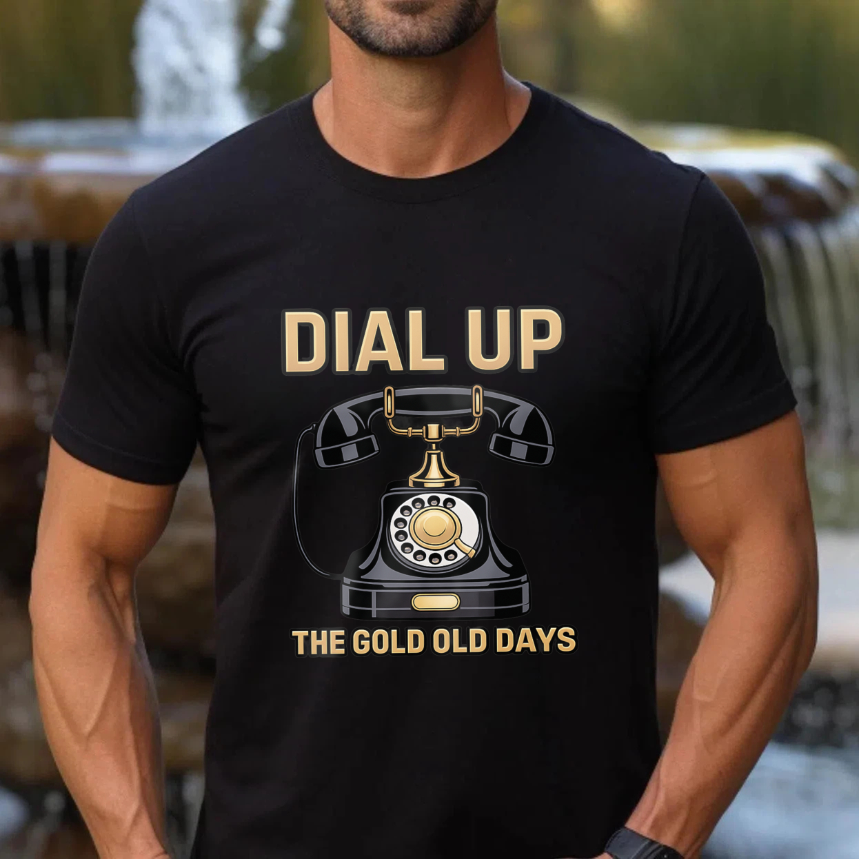 Dial Up The Gold Old Days Vintage Rotary Phone T-Shirt Made In Usa