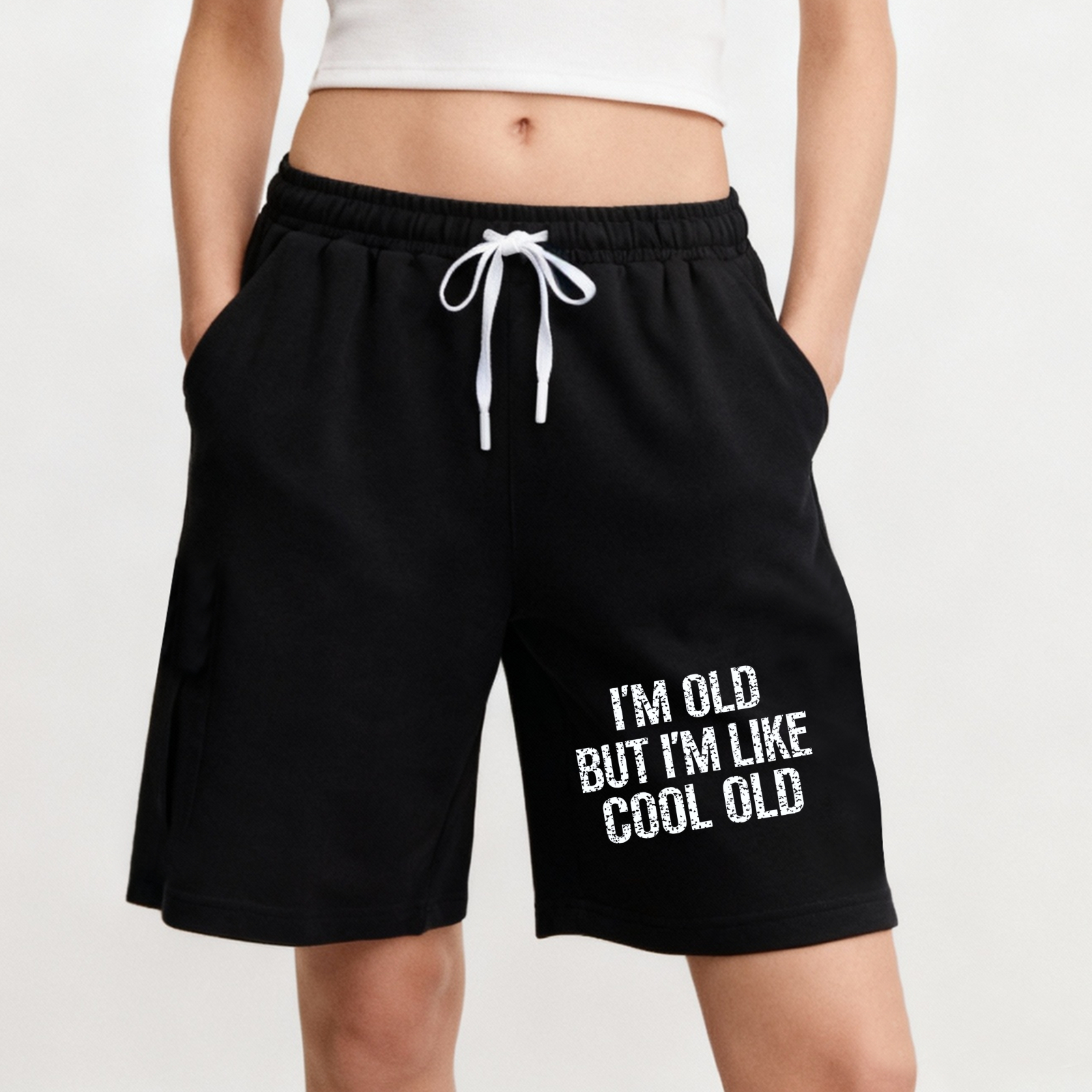 TEECURENT I M Old But I M Like Cool Old Men S Sport Shorts Casual Drawstring Pants For Summer Workout Running And Gym Wear
