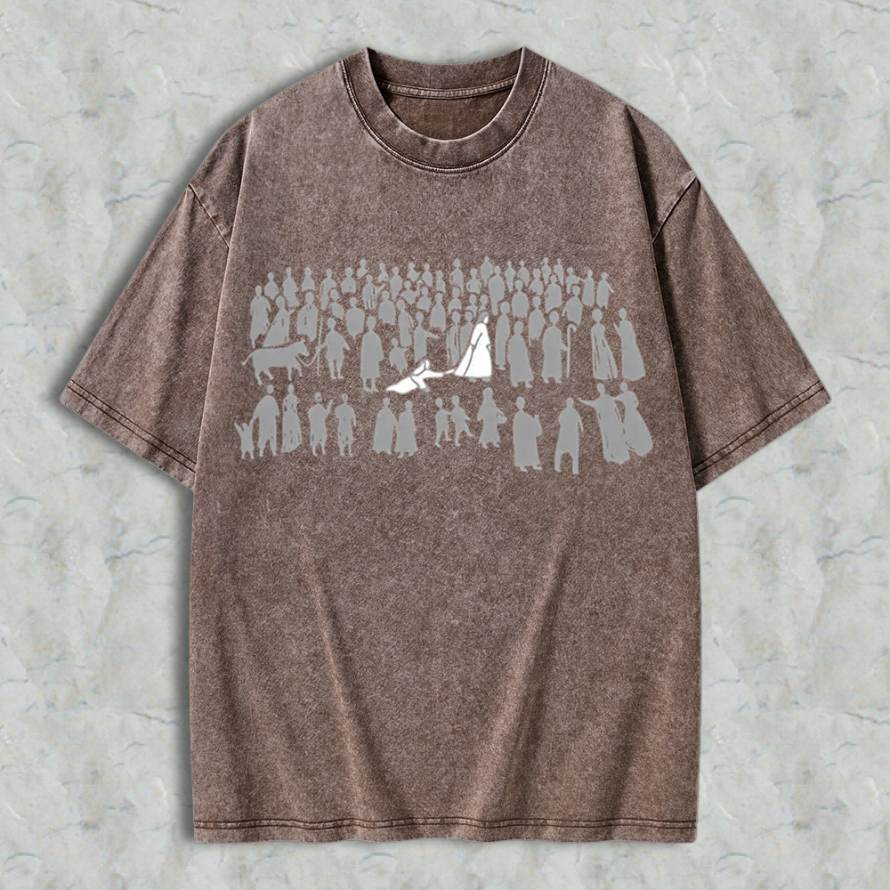 Christian Printed Short-Sleeve Round-Neck 100% Cotton Fitted T-Shirt - "By His Wounds We Are Healed" Graphic, Unisex Streetwear Clothing Casual Top Washed Shirt 