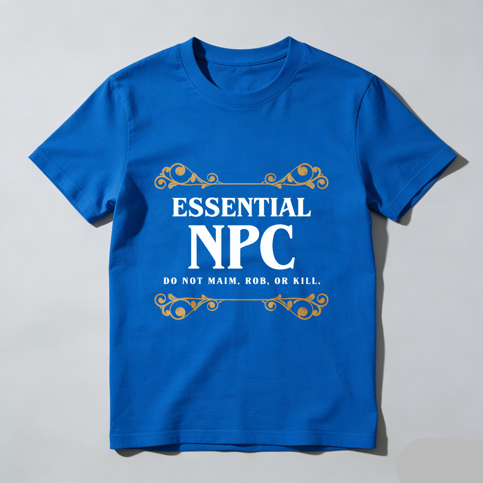 TEECURENT Essential Npc Do Not Maim Rob Or Kill T Shirt Gamer Humor Role Playing Game Rpg Costume Party Gift