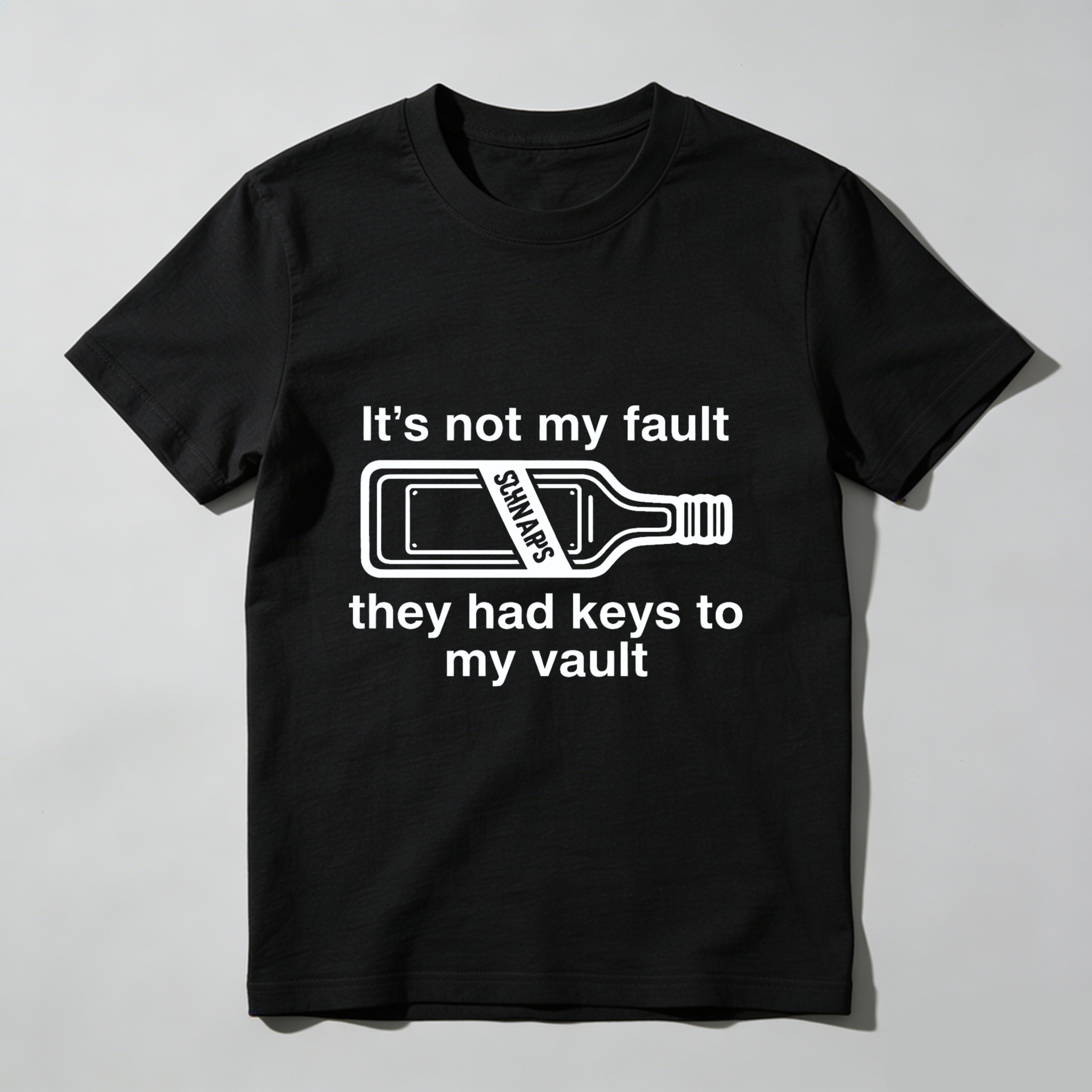 TEECURENT Its Not My Fault They Had Keys To My Vault Funny T-Shirt With Beer Bottle Graphic