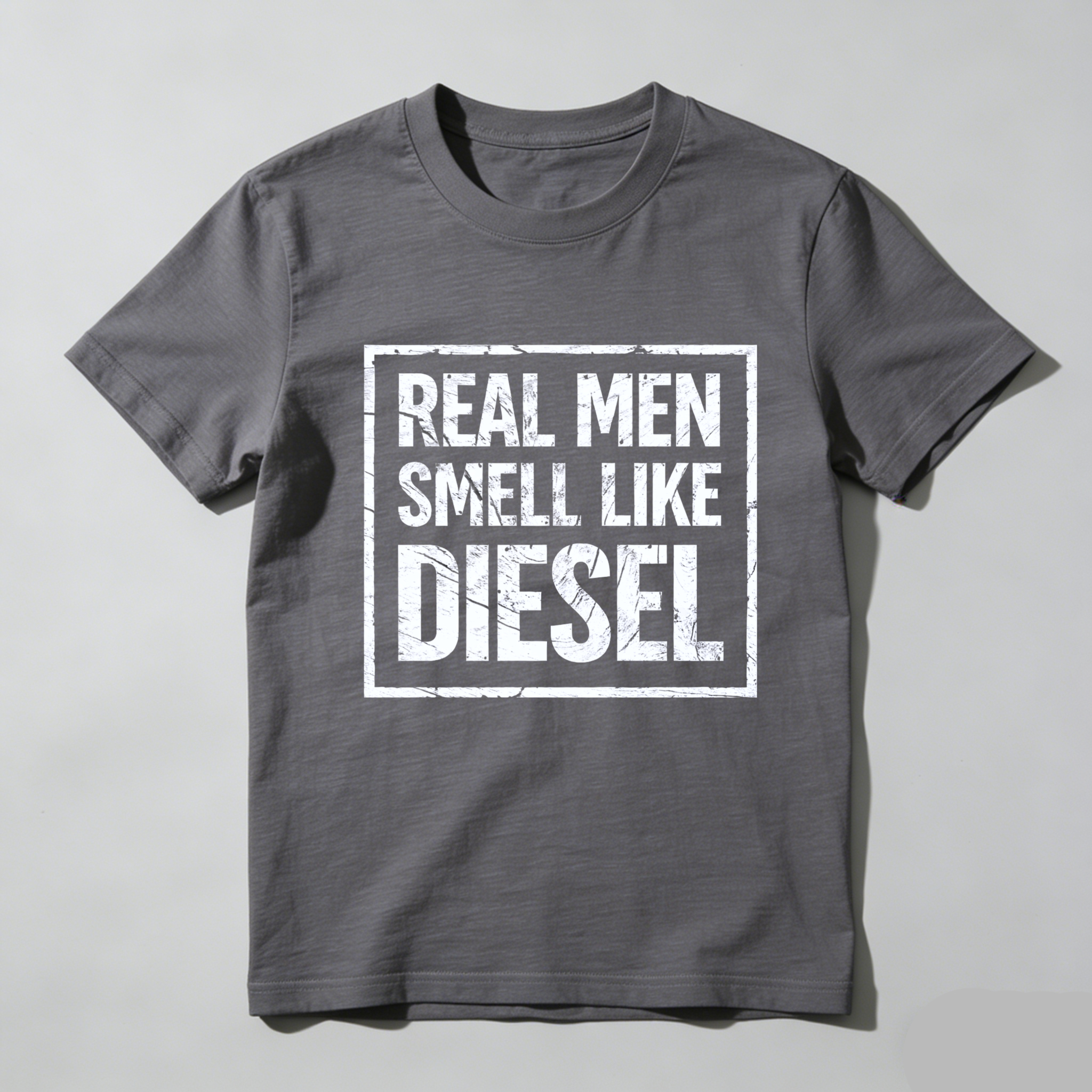 Real Men Smell Like Diesel T-Shirt For Men Black Casual Graphic Tee Shirt With Bold Statement Design