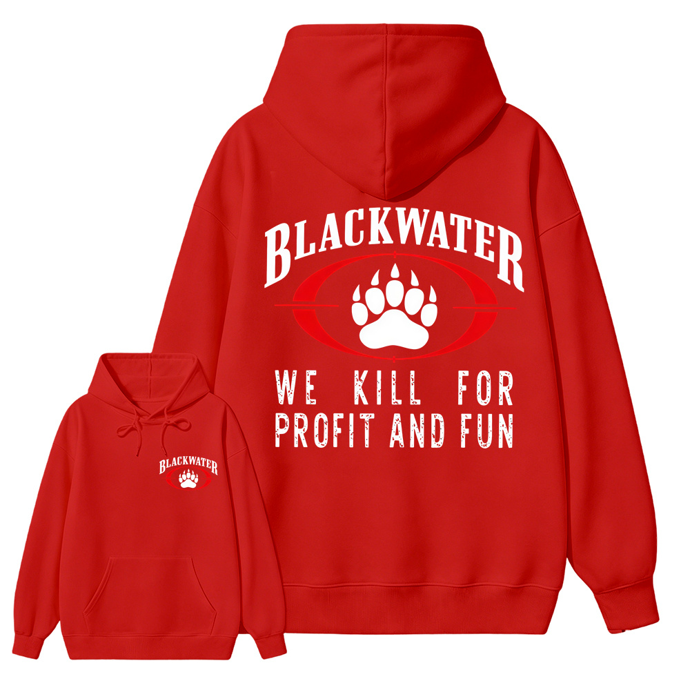 Blackwater Inspired Hoodie, Tactical Graphic Pullover Sweatshirt, Military Style Streetwear Hoodie