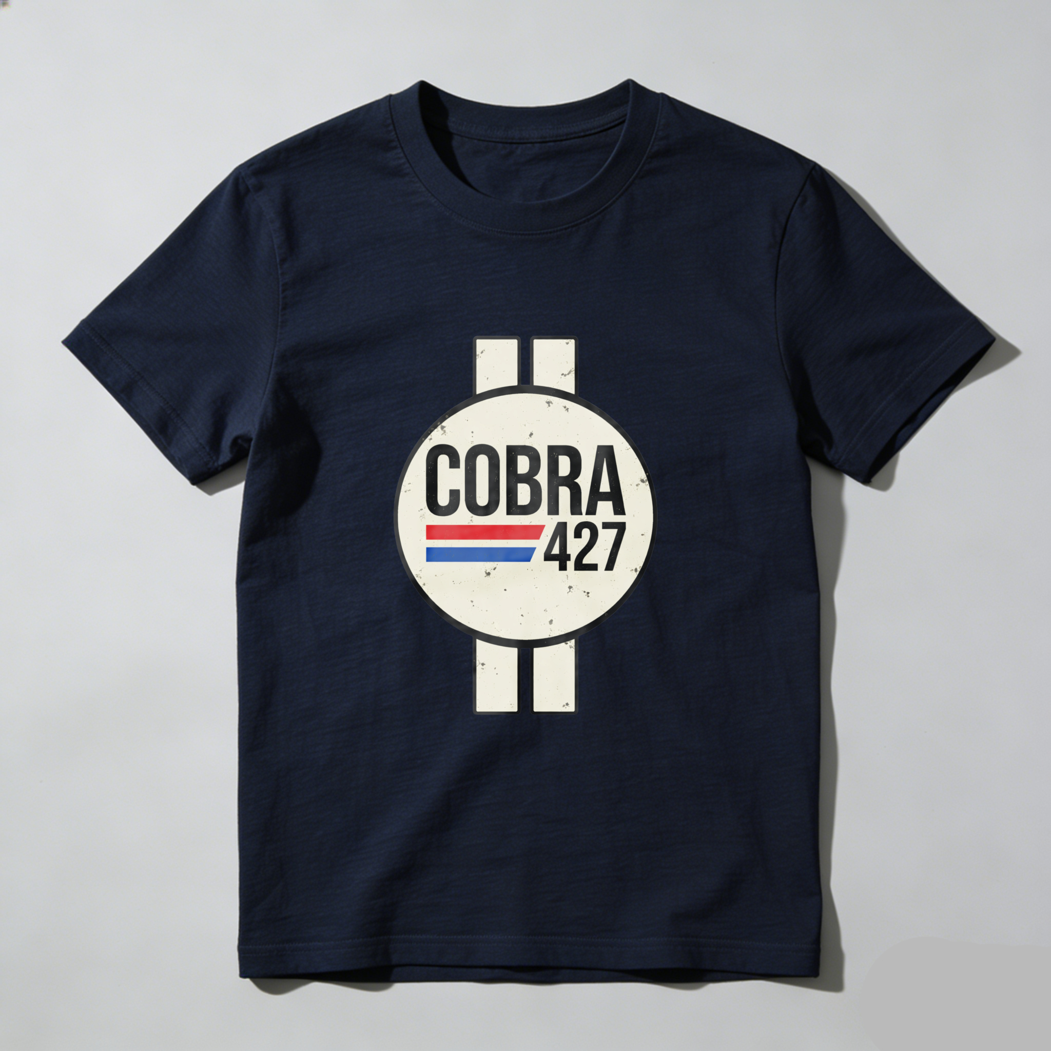Cobra 427 Classic Car Logo T Shirt Black Vintage Racing Design Men Women Unisex Apparel