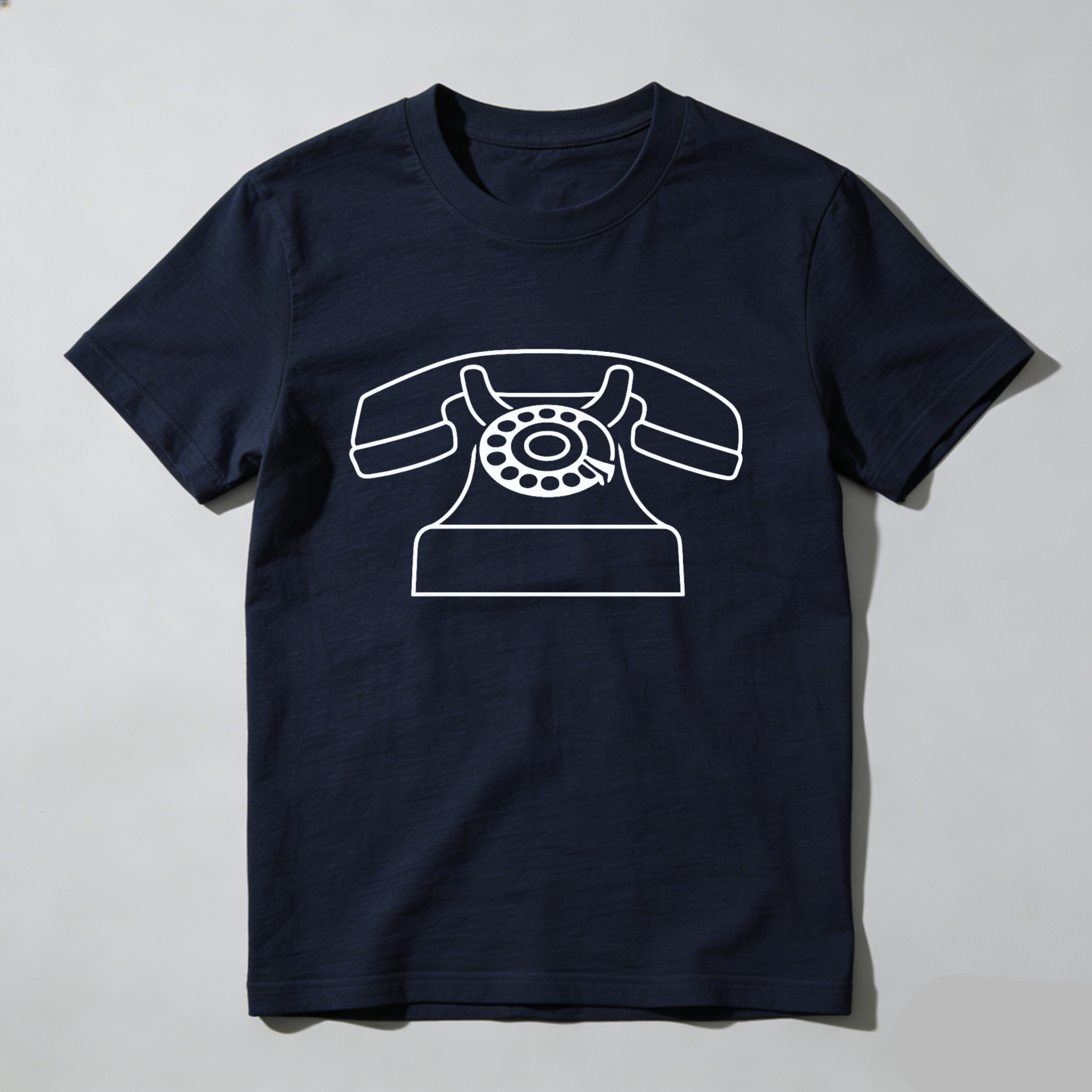 Retro Telephone Graphic T Shirt Made In Usa Black Unisex Casual Top Vintage Phone Design Men Women Apparel