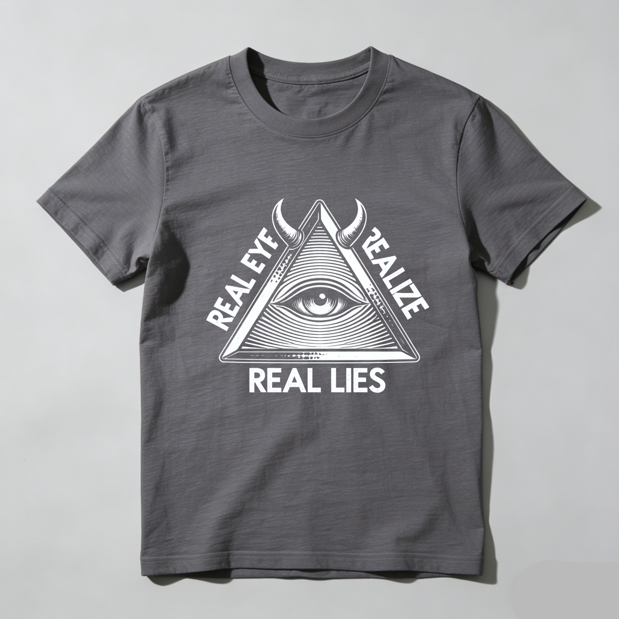 TEECURENT  Real Eye Realize Real Lies Pyramid Eye Symbol TEECURENT