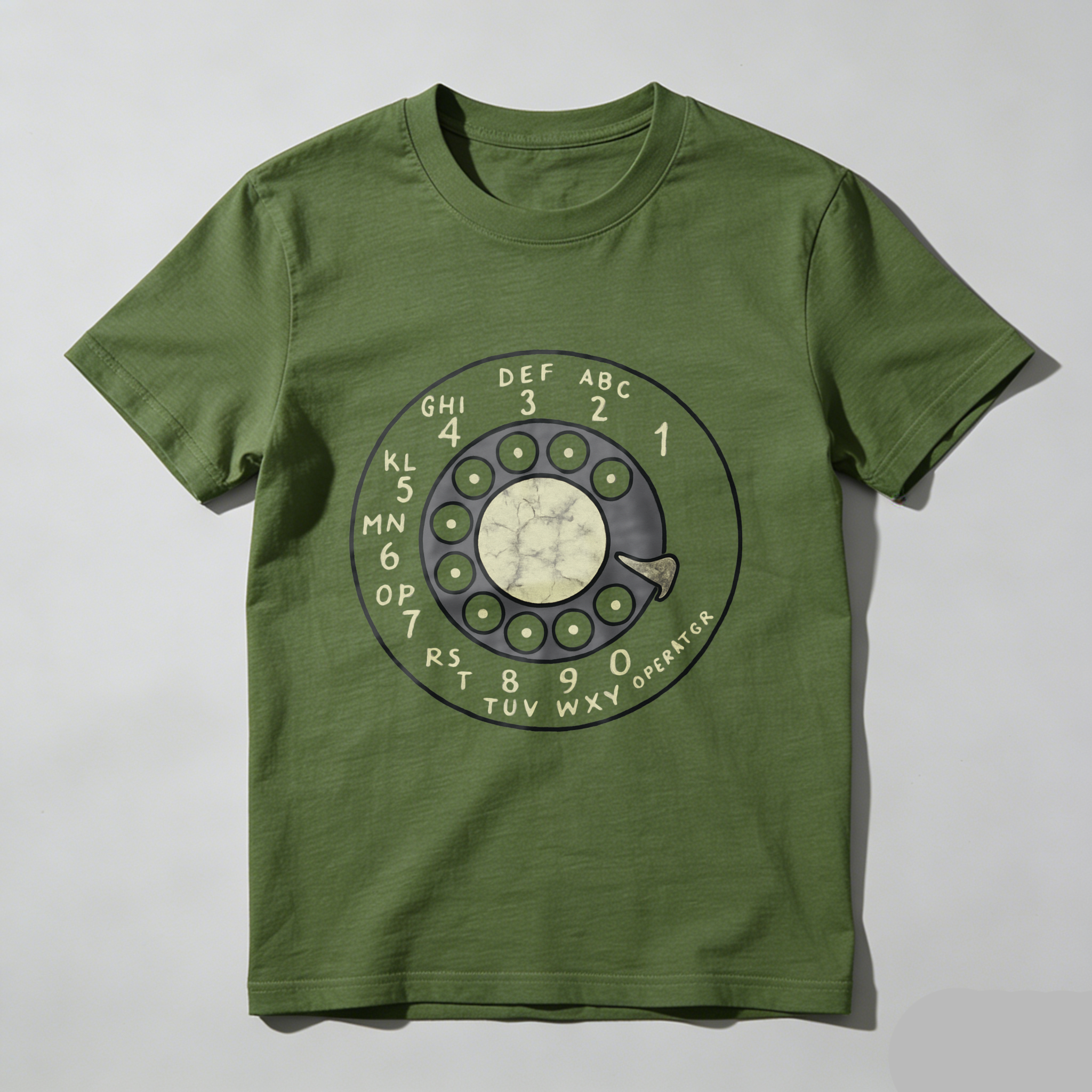 Vintage Rotary Dial Phone T-Shirt Made In Usa Classic Retro Telephone Design Black Unisex Shirt
