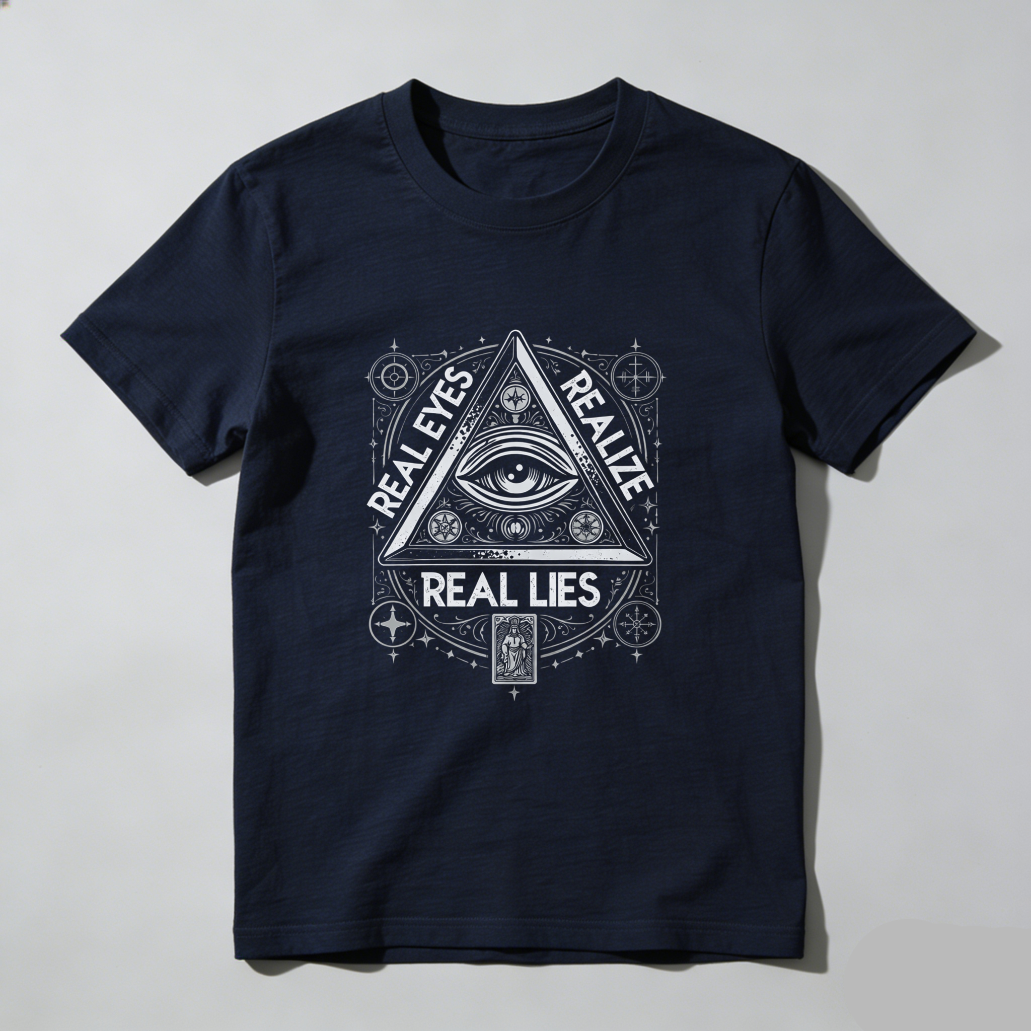 TEECURENT  Real Eyes Realize Real Lies Pyramid Eye Symbol(5) TEECURENT