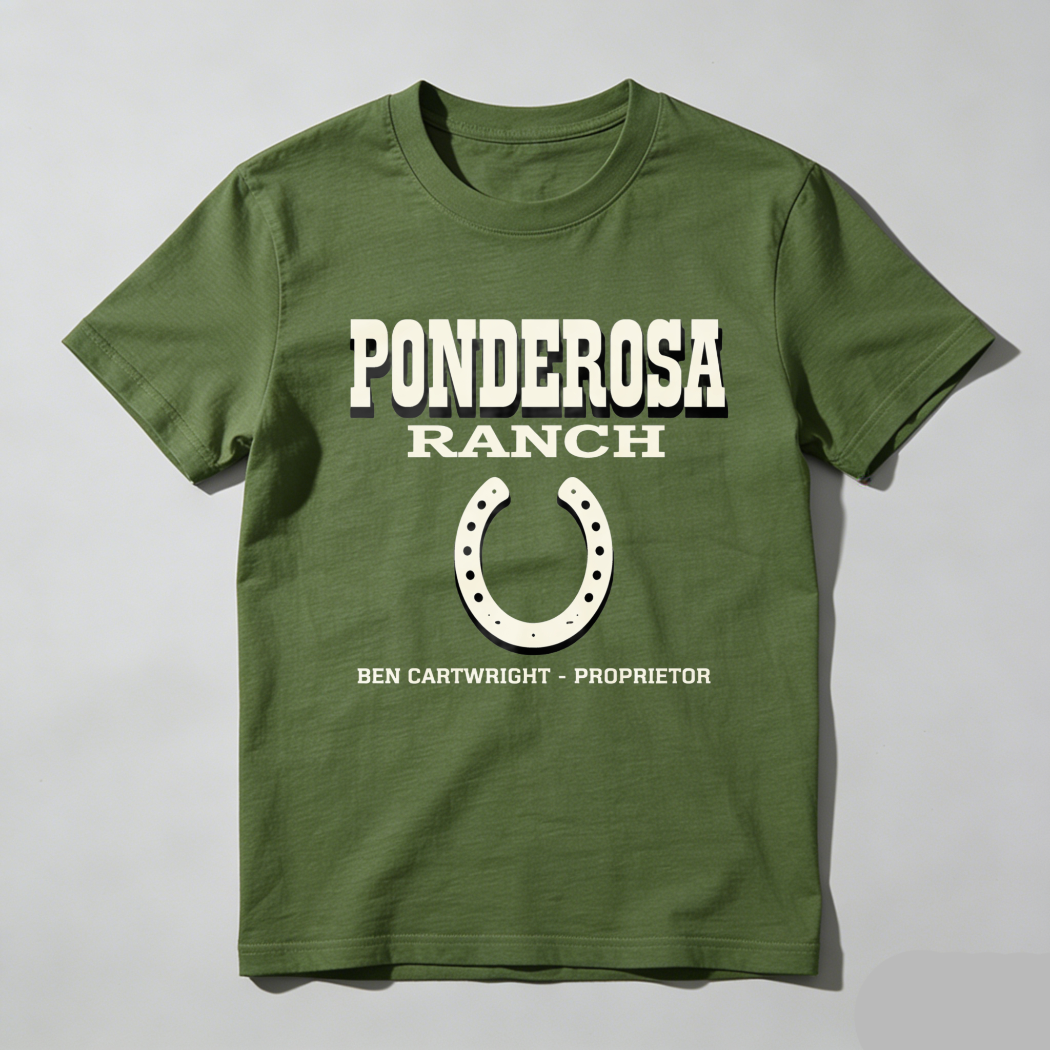 TEECURENTPonderosa Ranch T-Shirt Ben Cartwright Proprietor Western Cowboy Shirt Black Cotton Tee-TeeCurent