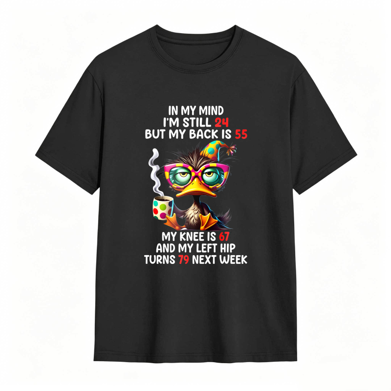 Duck With Glasses And Text About Age And Body Parts Unisex Classic T-shirt