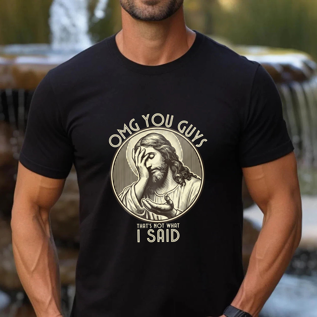 Casual, Men's T-Shirt, Religious Humor Design, Everyday Wear, Gift For Friends