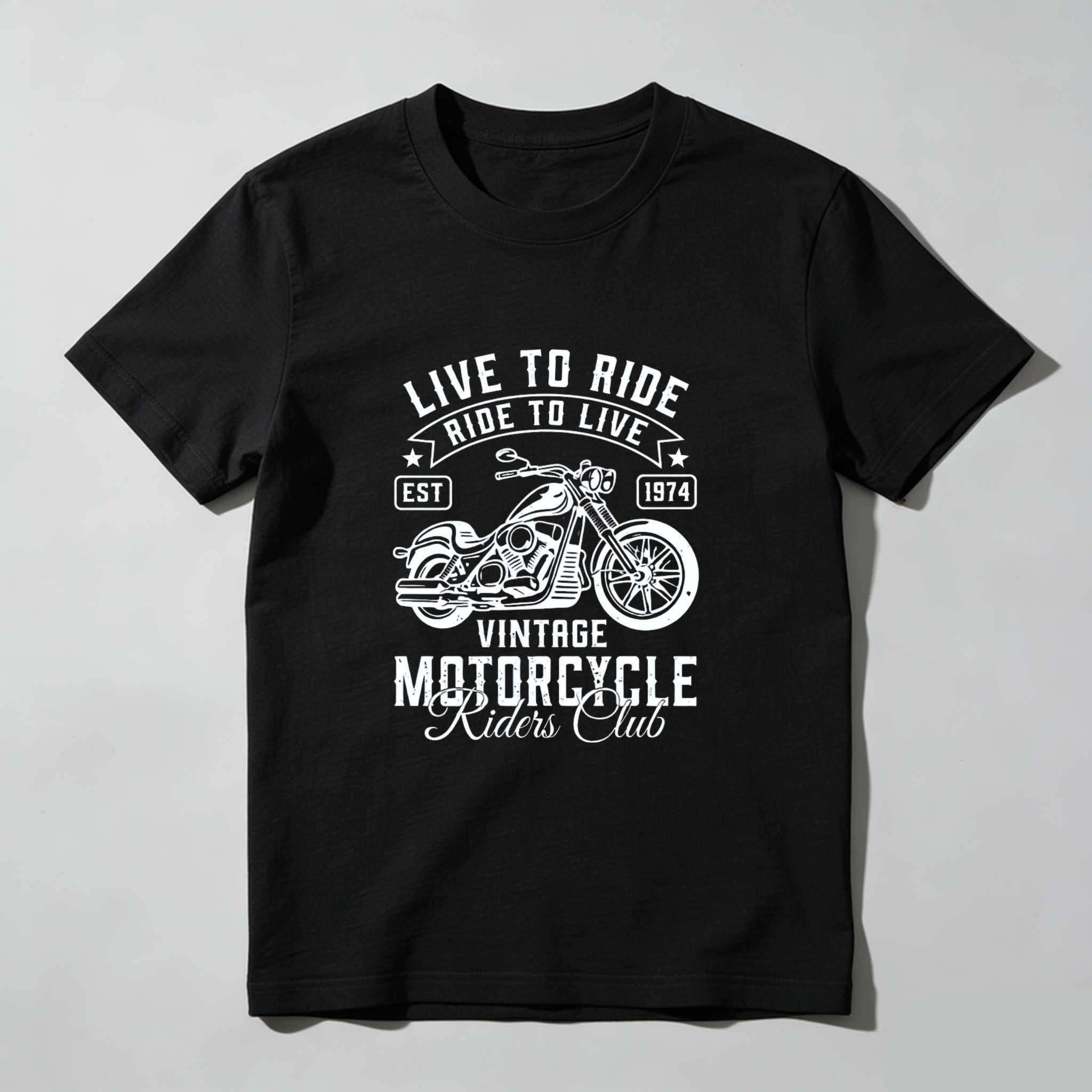 Live To Ride Ride To Live Vintage Motorcycle Riders Club Est 1974 T Shirt