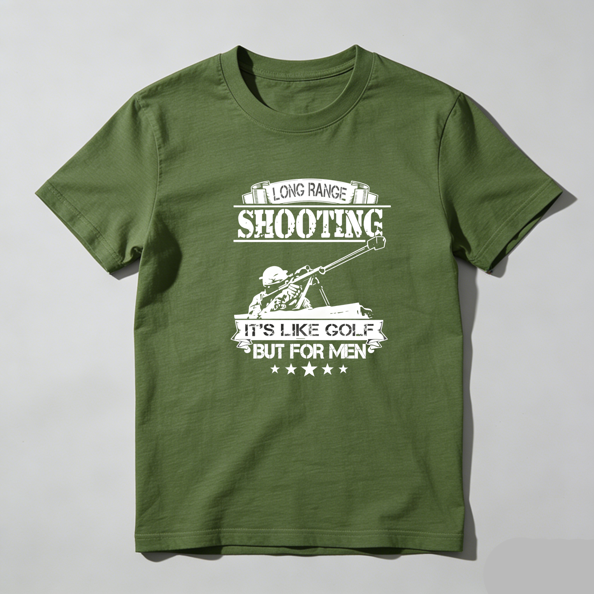 TEECURENT Long Range Shooting Its Like Golf But For Men Pure Cotton Short Sleeve T Shirt-TeeCurent
