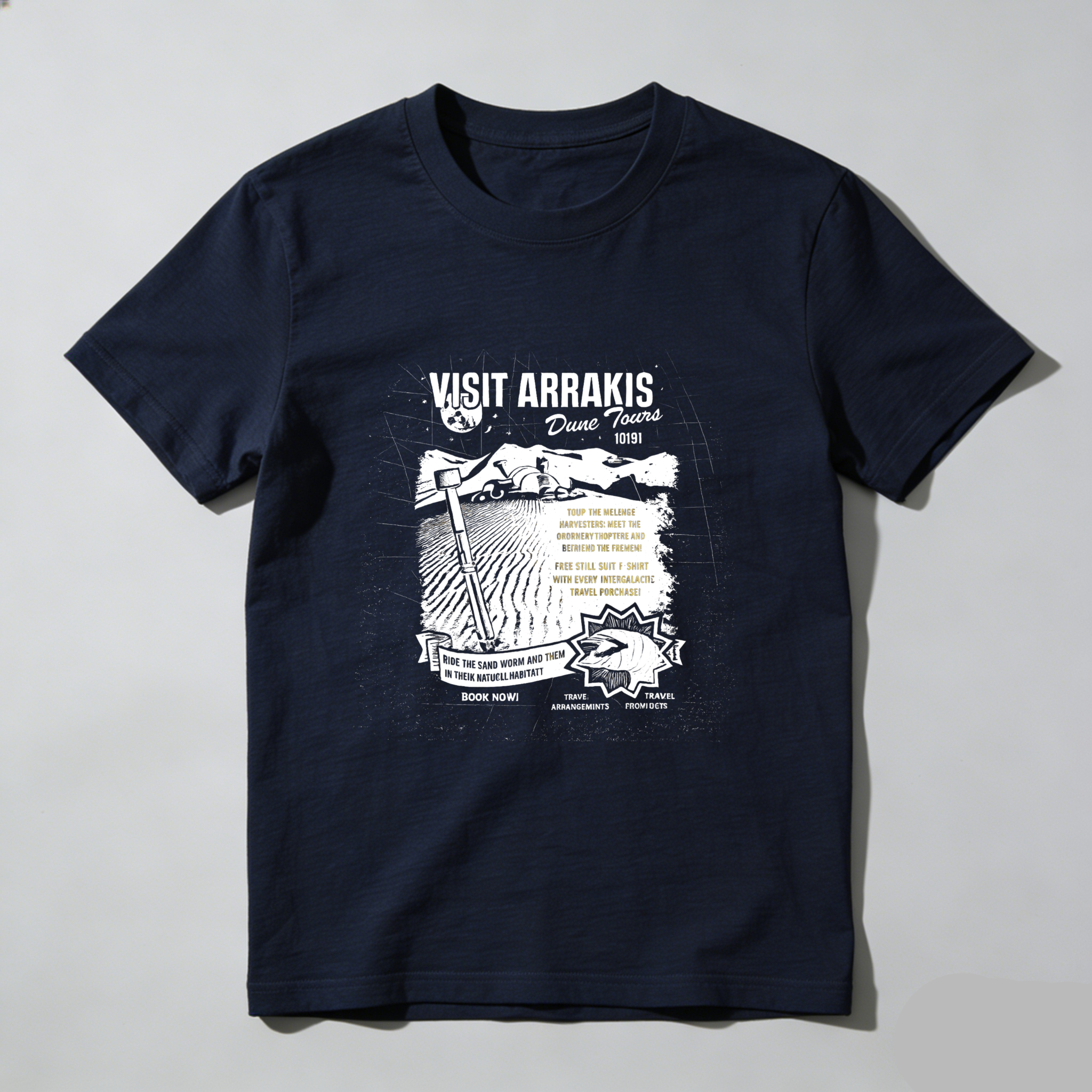 TEECURENT Visit Arrakis Dune Tours 1983 T Shirt Star Wars Inspired Desert Adventure Graphic Tee