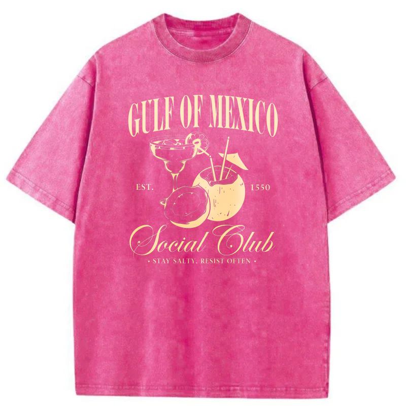 Gulf Of Mexico Social Club Cocktail Design tshirt 100% cotton