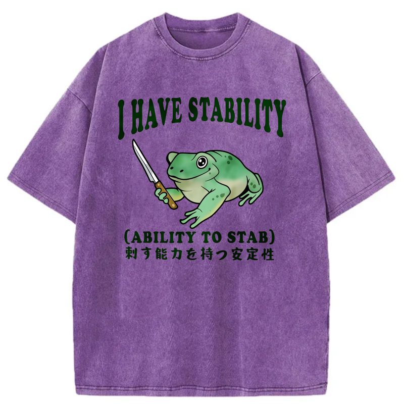 I Have Stability Frog With Knife tshirt 100% cotton
