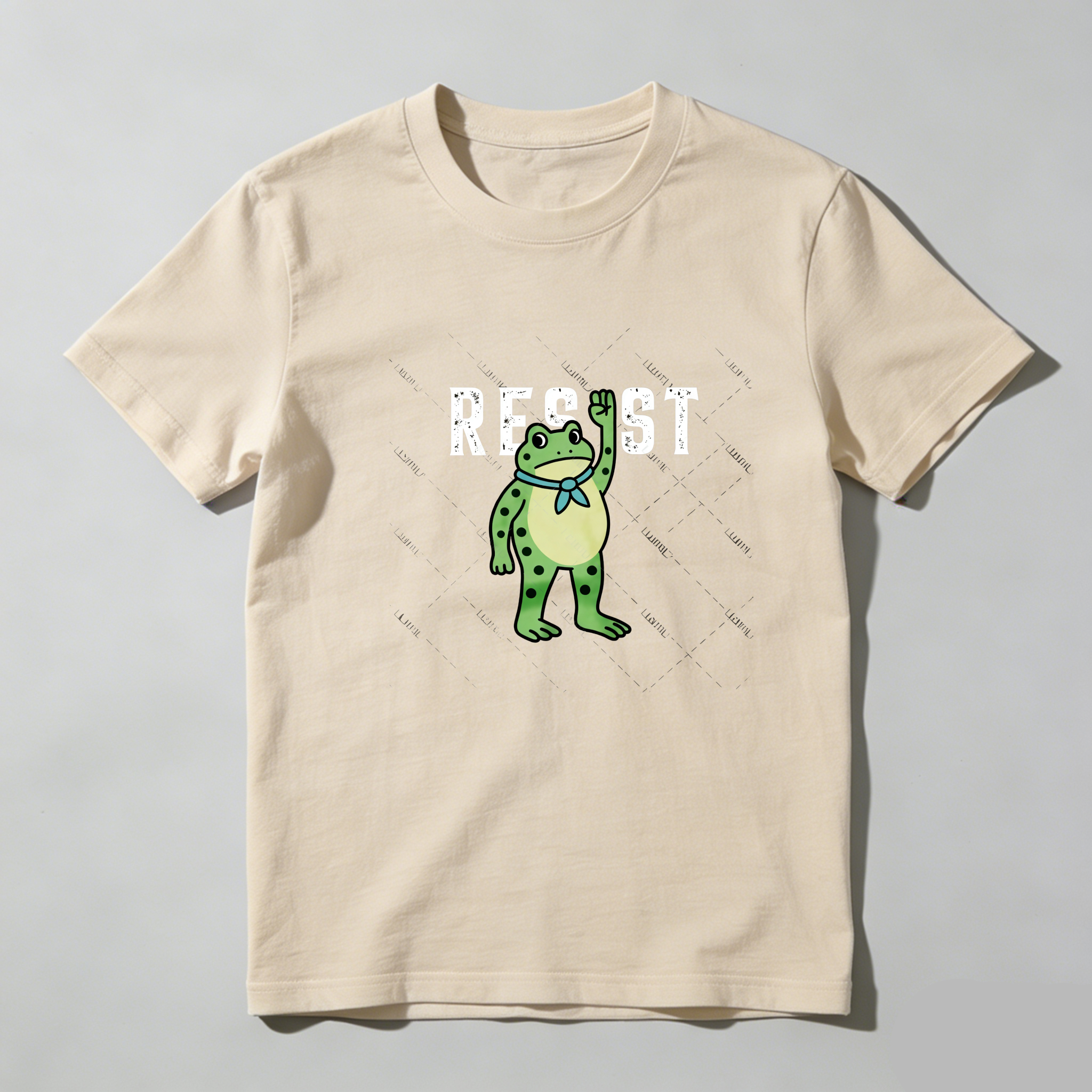 TEECURENT Frog Resist Protest Pure Cotton Short Sleeve T Shirt-TeeCurent