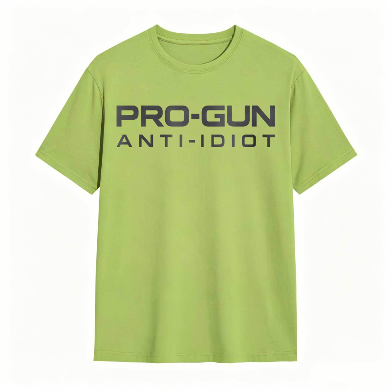 Pro-Gun Anti-Idiot Graphic Print Cotton Shirt