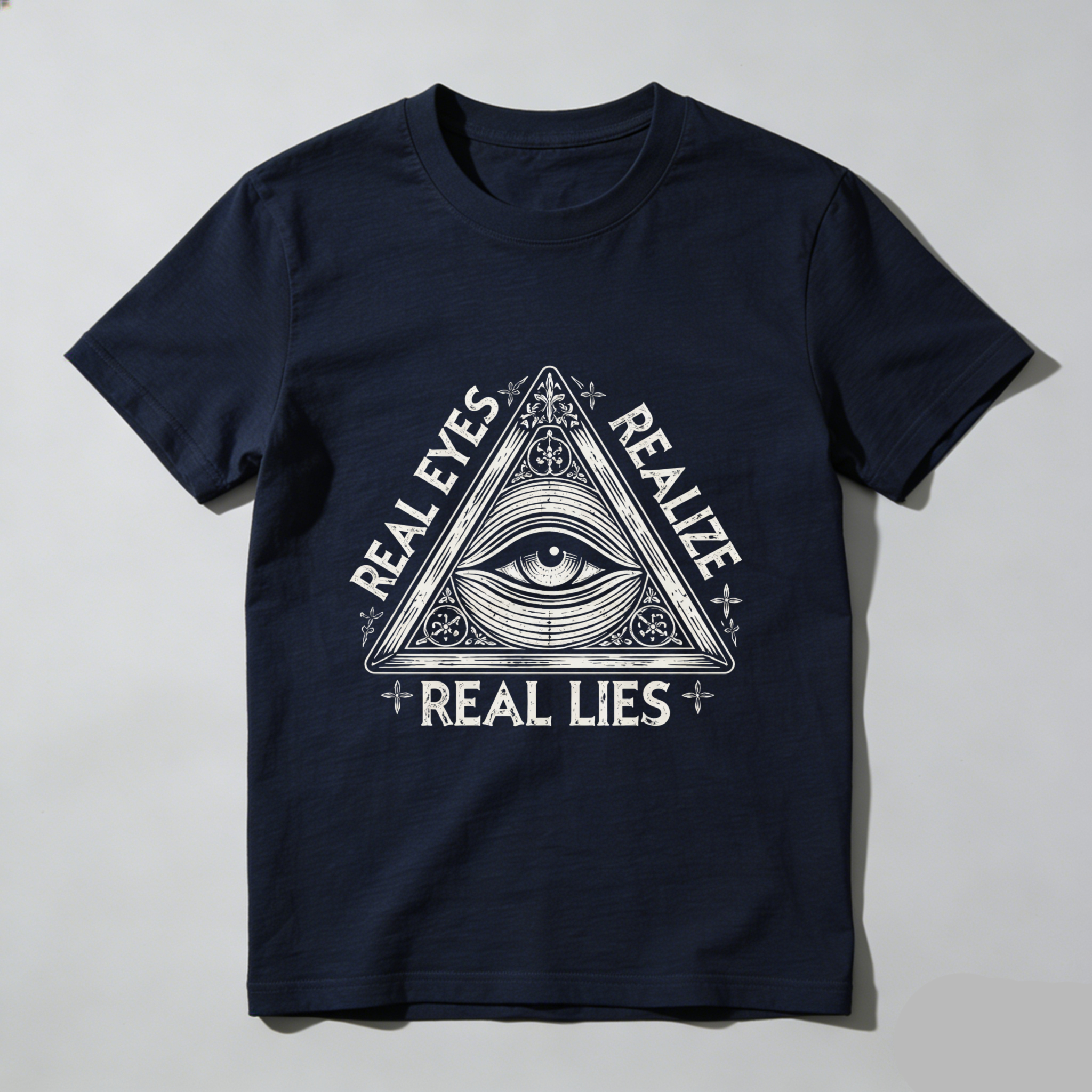 TEECURENT  Real Eyes Realize Real Lies Eye Pyramid Symbol TEECURENT
