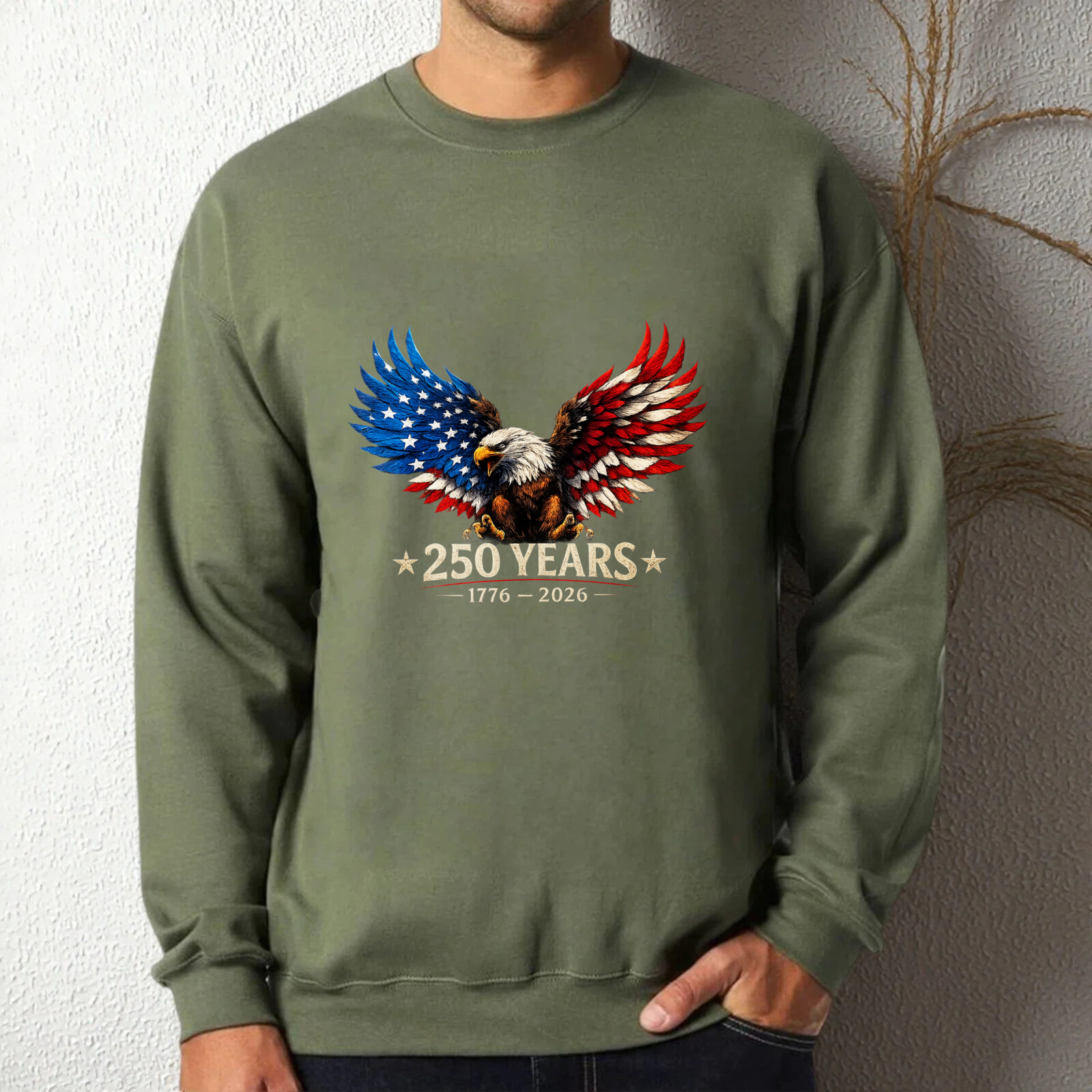 American Eagle 250 Years Independence Day Usa Flag Sweatshirt 1776 2026 Patriotic Crewneck Pullover Shirt For Men Women